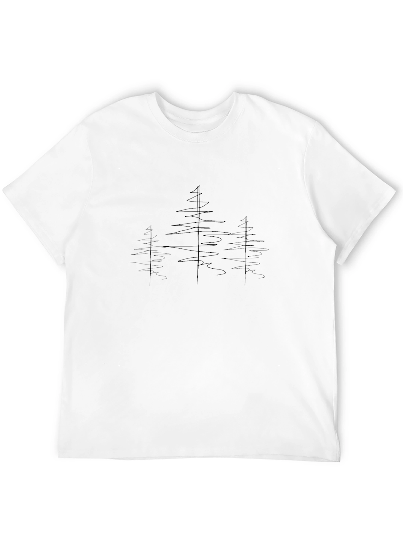 Black Minimalist Trees Graphic Black T-Shirt view 12