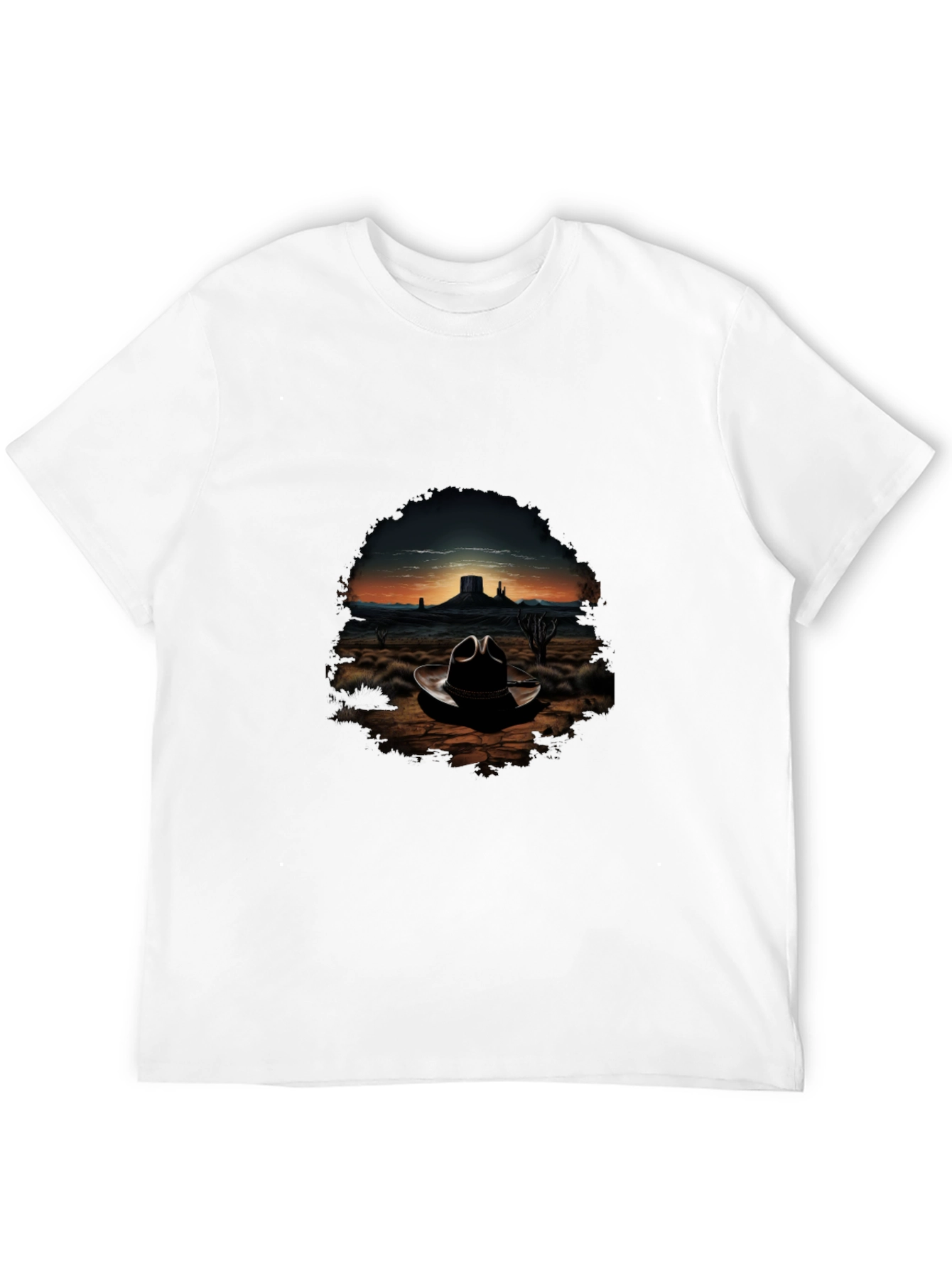 Black Desert Cowboy Hat T-Shirt - Western Graphic Tee view 12