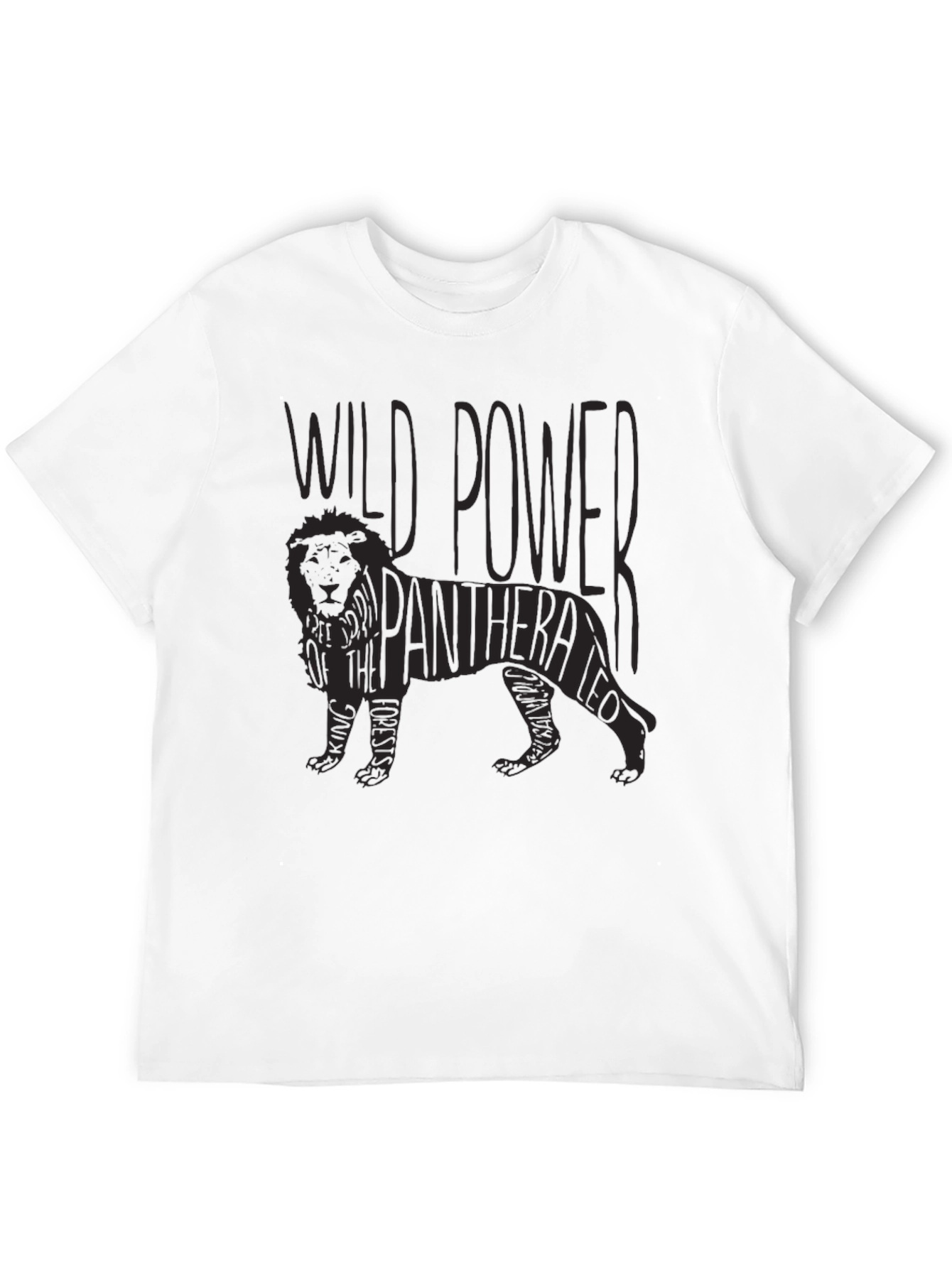 Black Wild Power Panthera Leo Graphic T-Shirt view 12