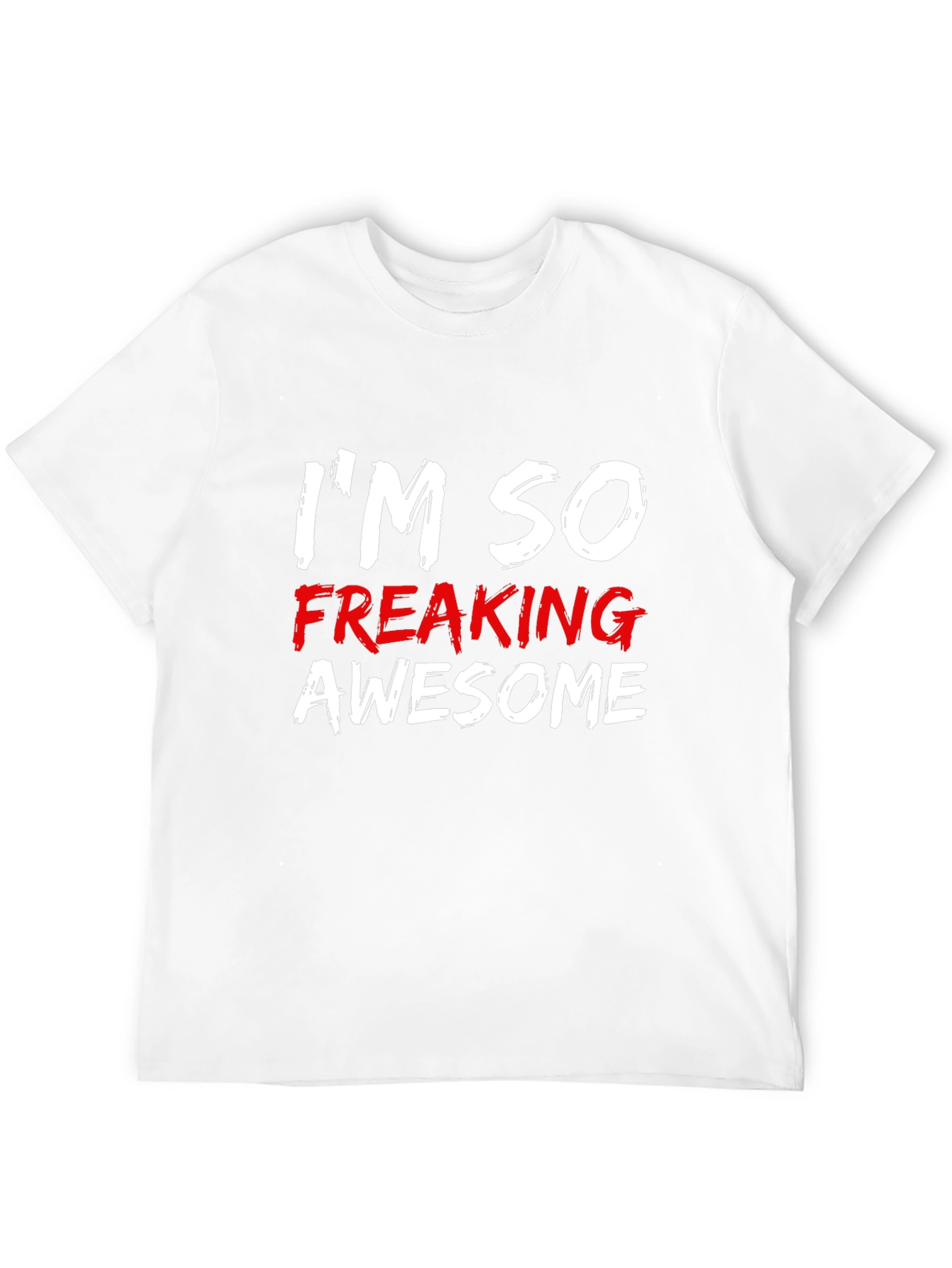 Black I'm So Freaking Awesome Men's Black T-Shirt view 12