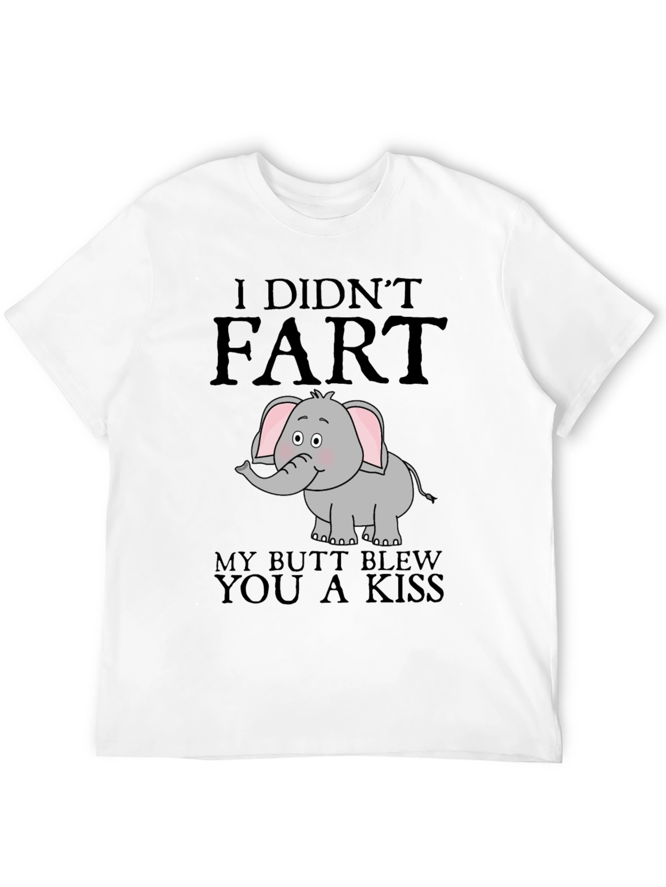Black I Didn't Fart Elephant Graphic T-Shirt view 12