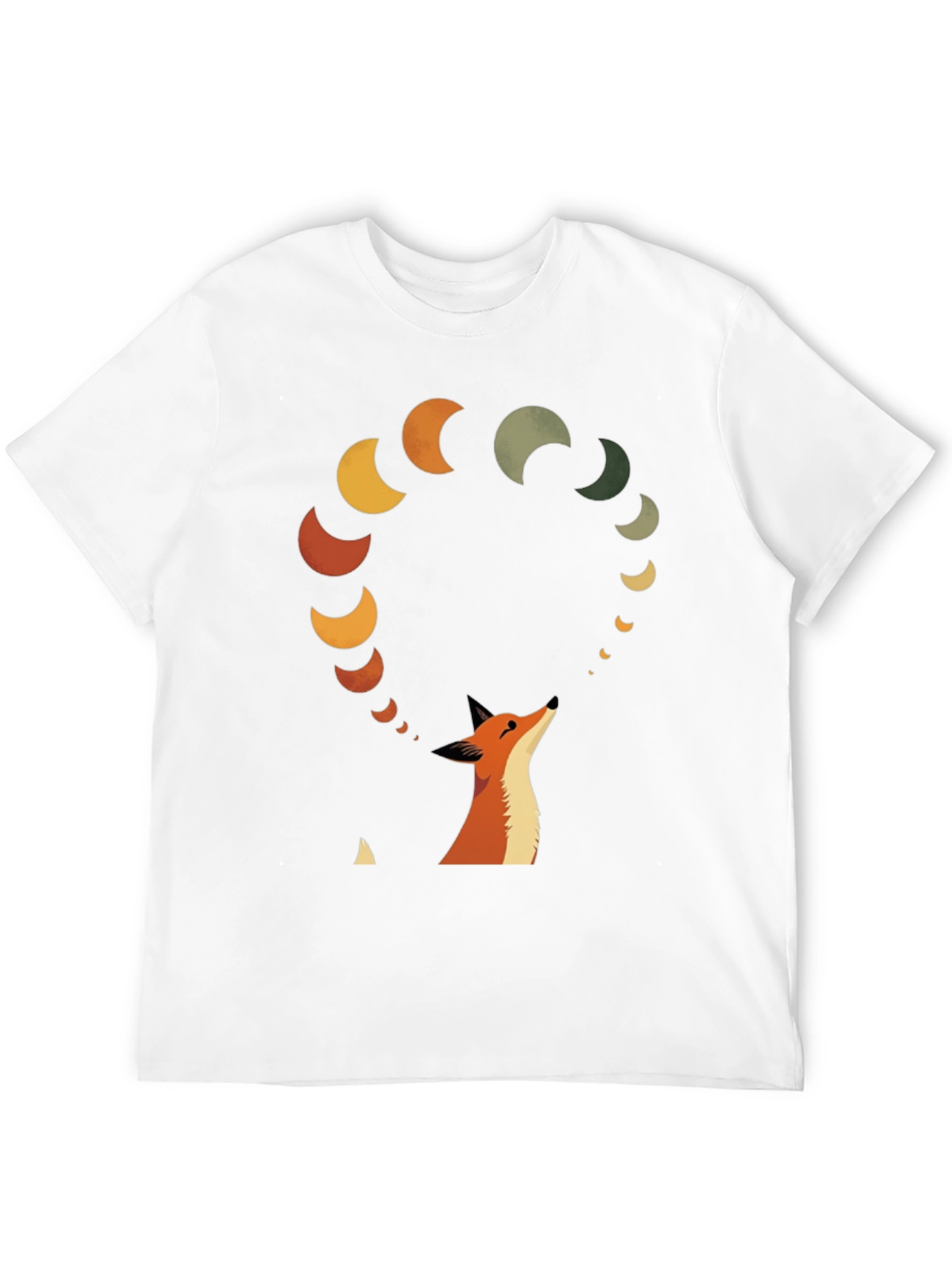 Black Fox & Moon Phases Graphic Tee view 12