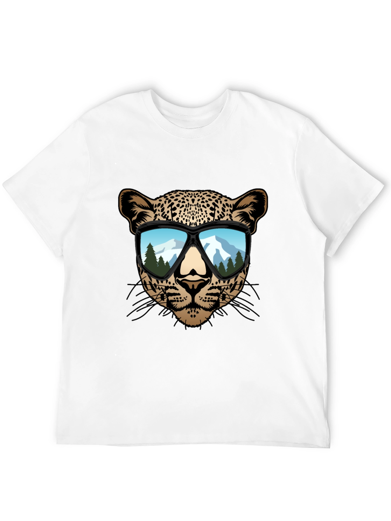 Black Cool Leopard Graphic Tee - Men's Black T-Shirt view 12