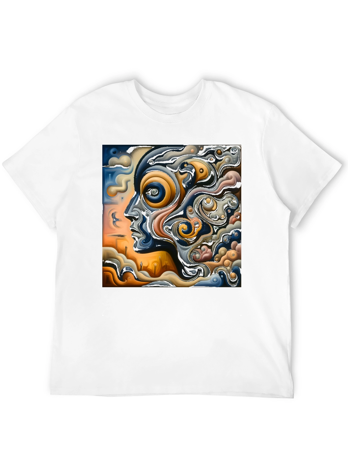 Black Abstract Art Graphic Print Black T-Shirt view 12