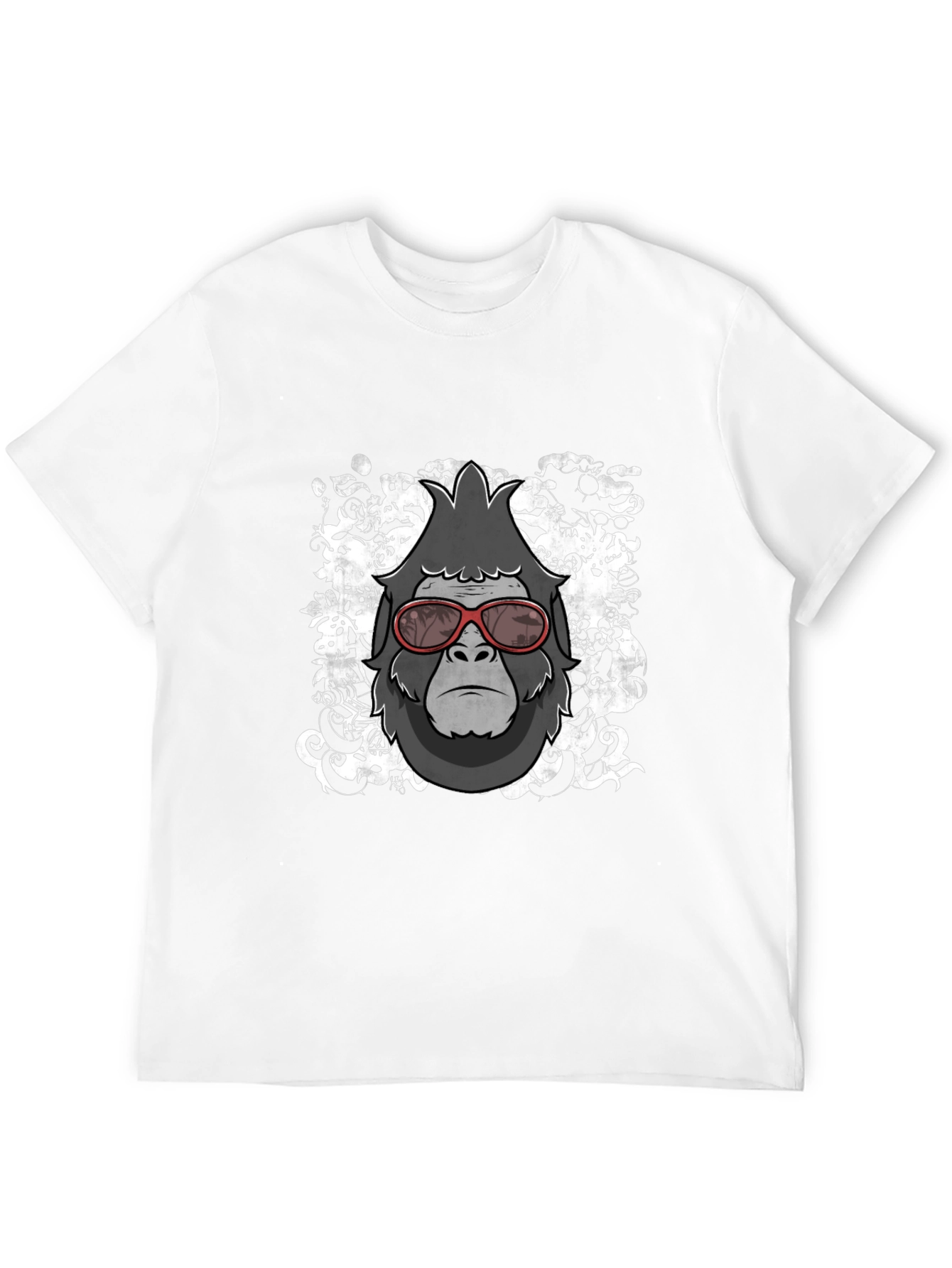 Black Cool Gorilla Graphic Tee - Black Cotton Blend T-Shirt view 12