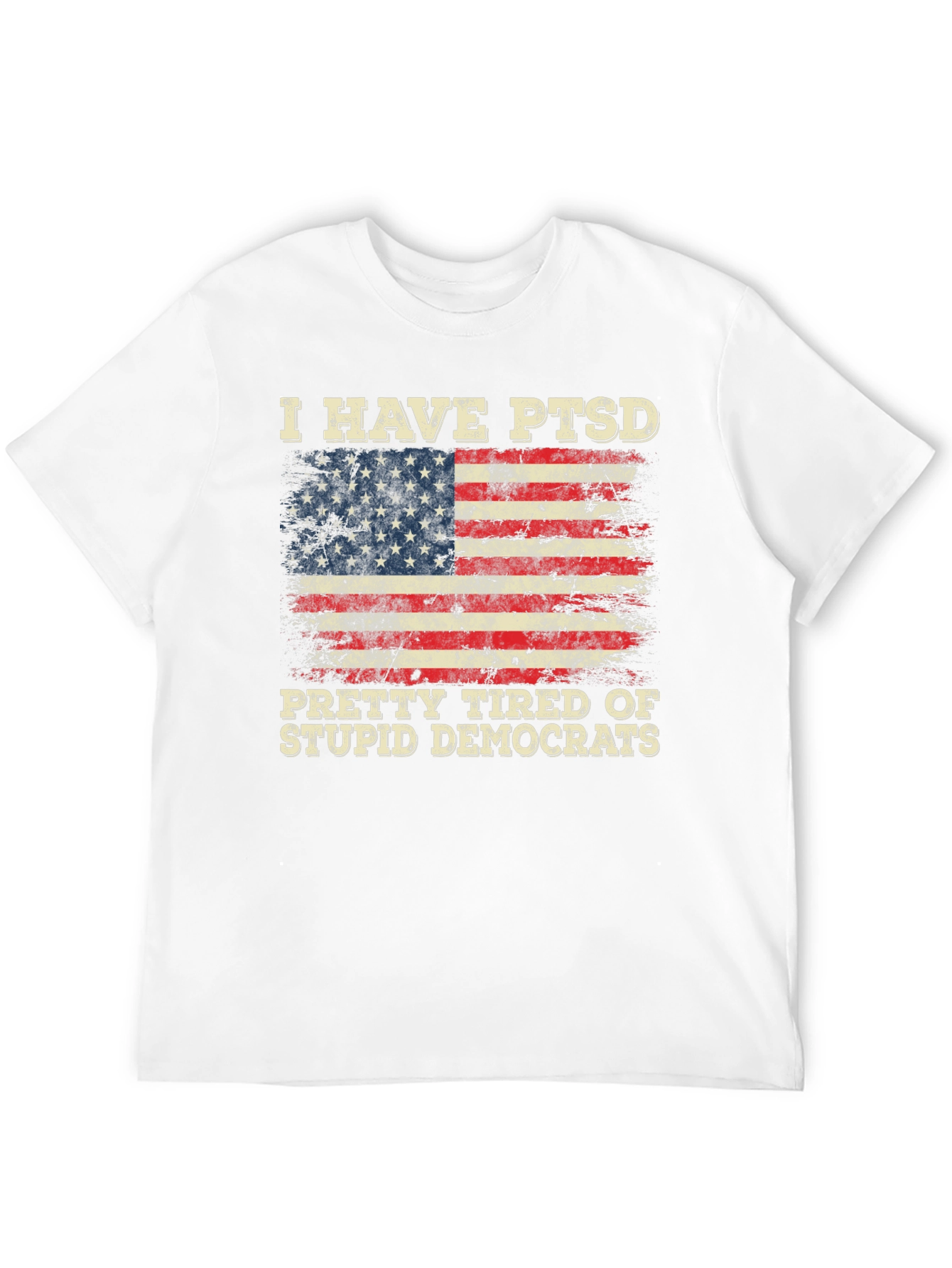Black I Have PTSD, Tired of Democrats T-Shirt view 12