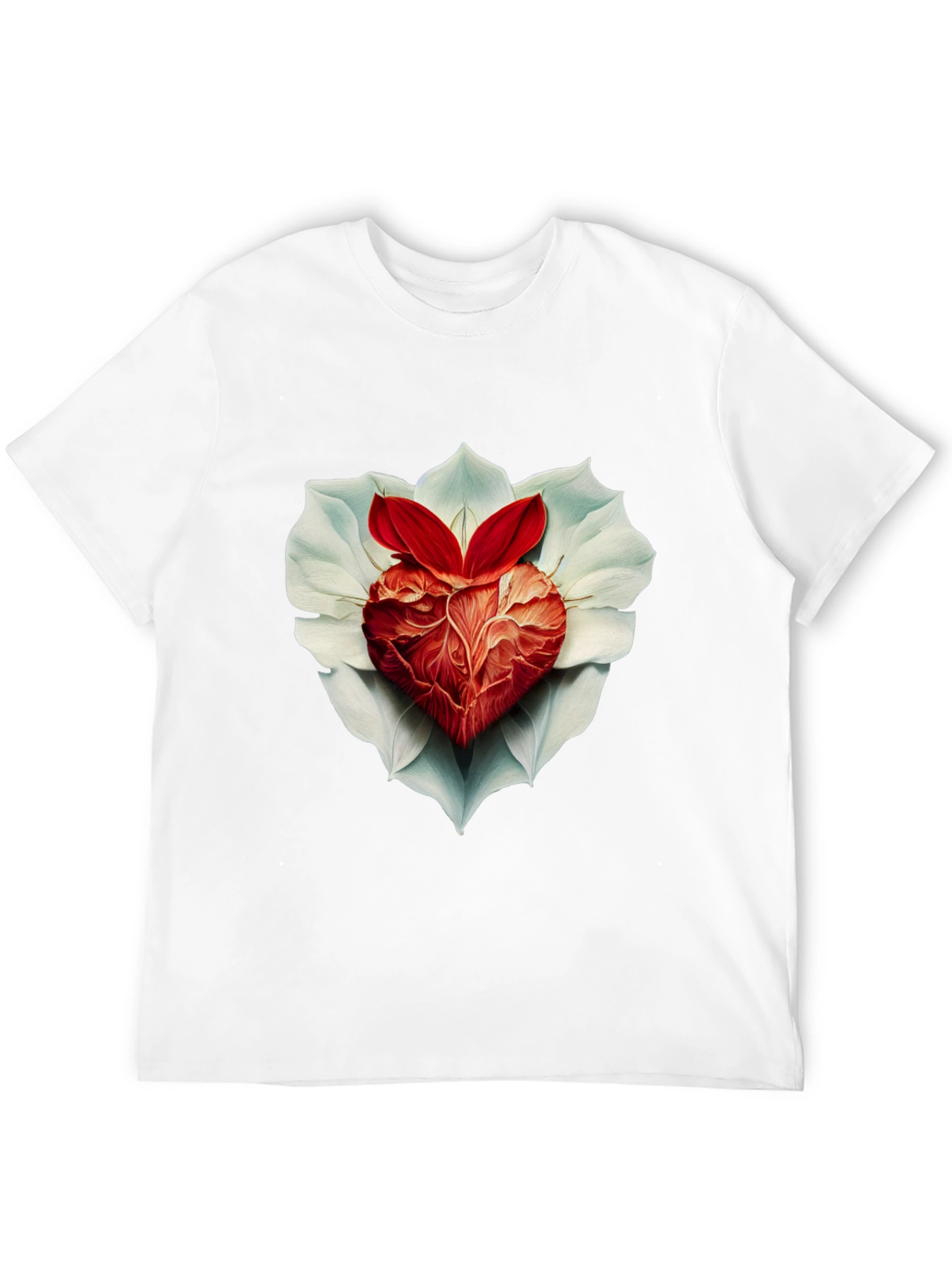 Black Anatomical Heart & Flower T-Shirt view 12