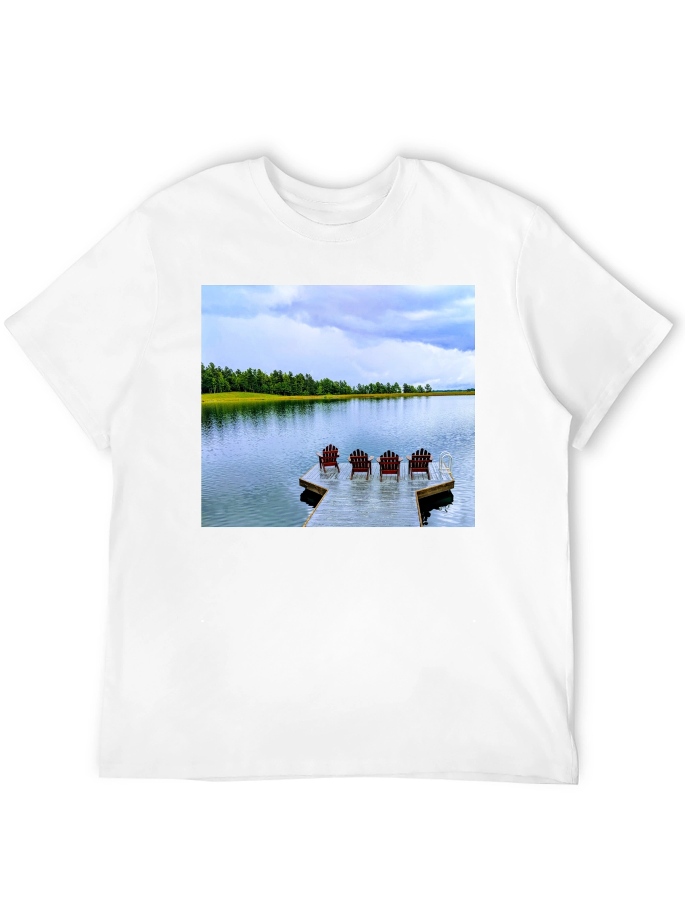 Black Lake View T-Shirt: Relax on the Dock view 12