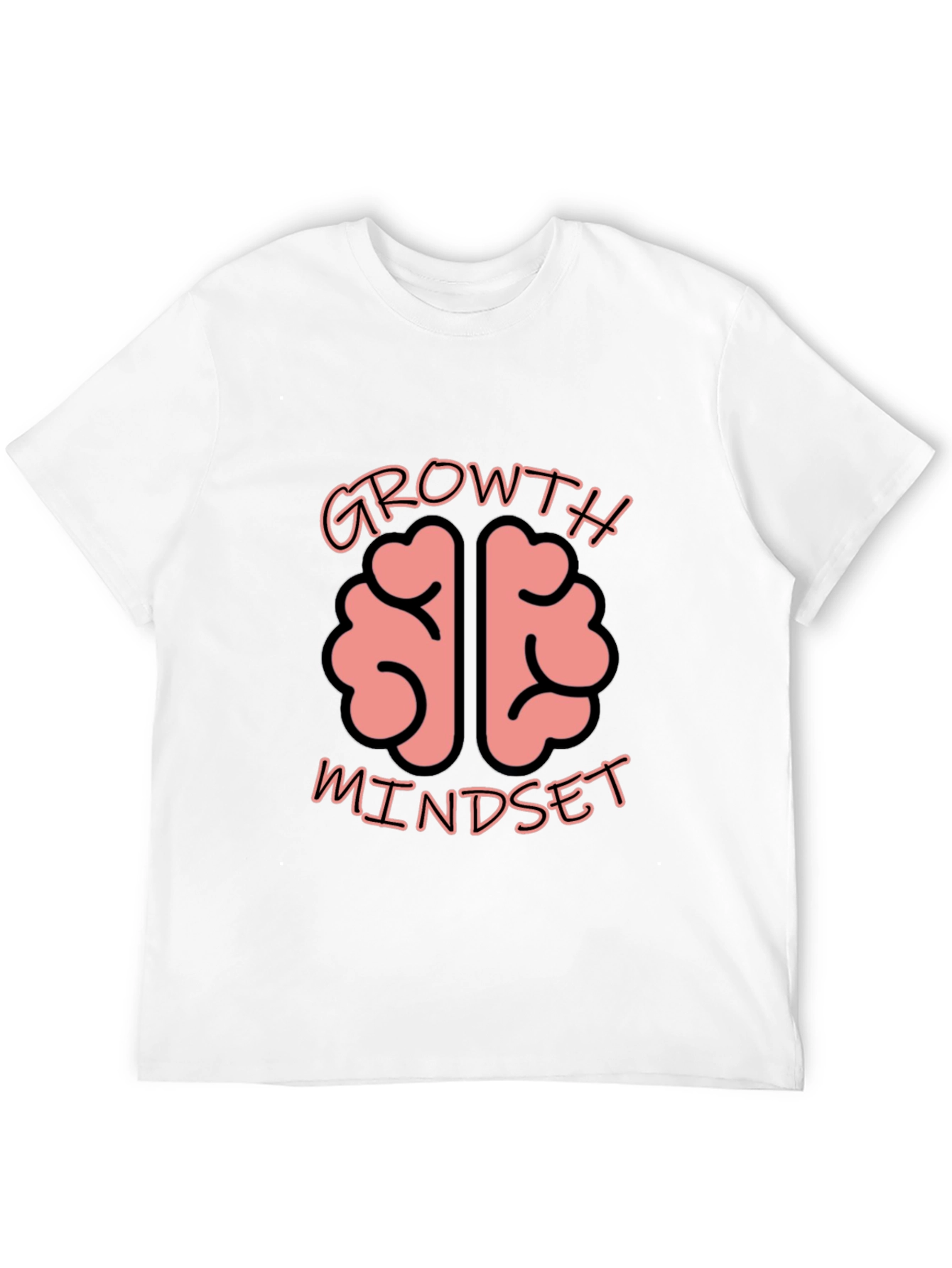 Black Growth Mindset Brain Graphic Tee - Unisex Black T-Shirt view 12