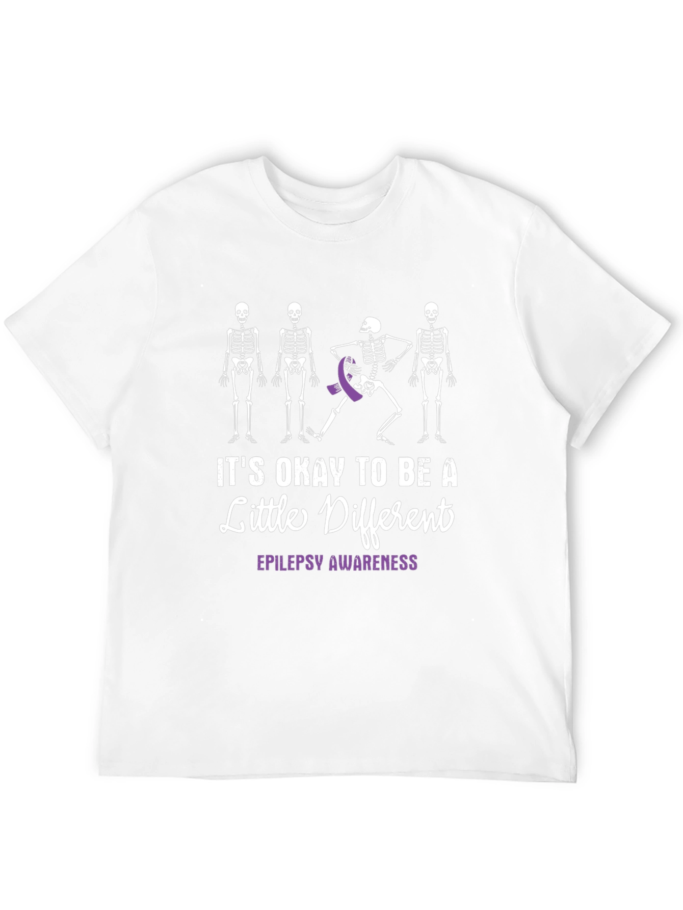 Black Epilepsy Awareness Skeleton T-Shirt view 12
