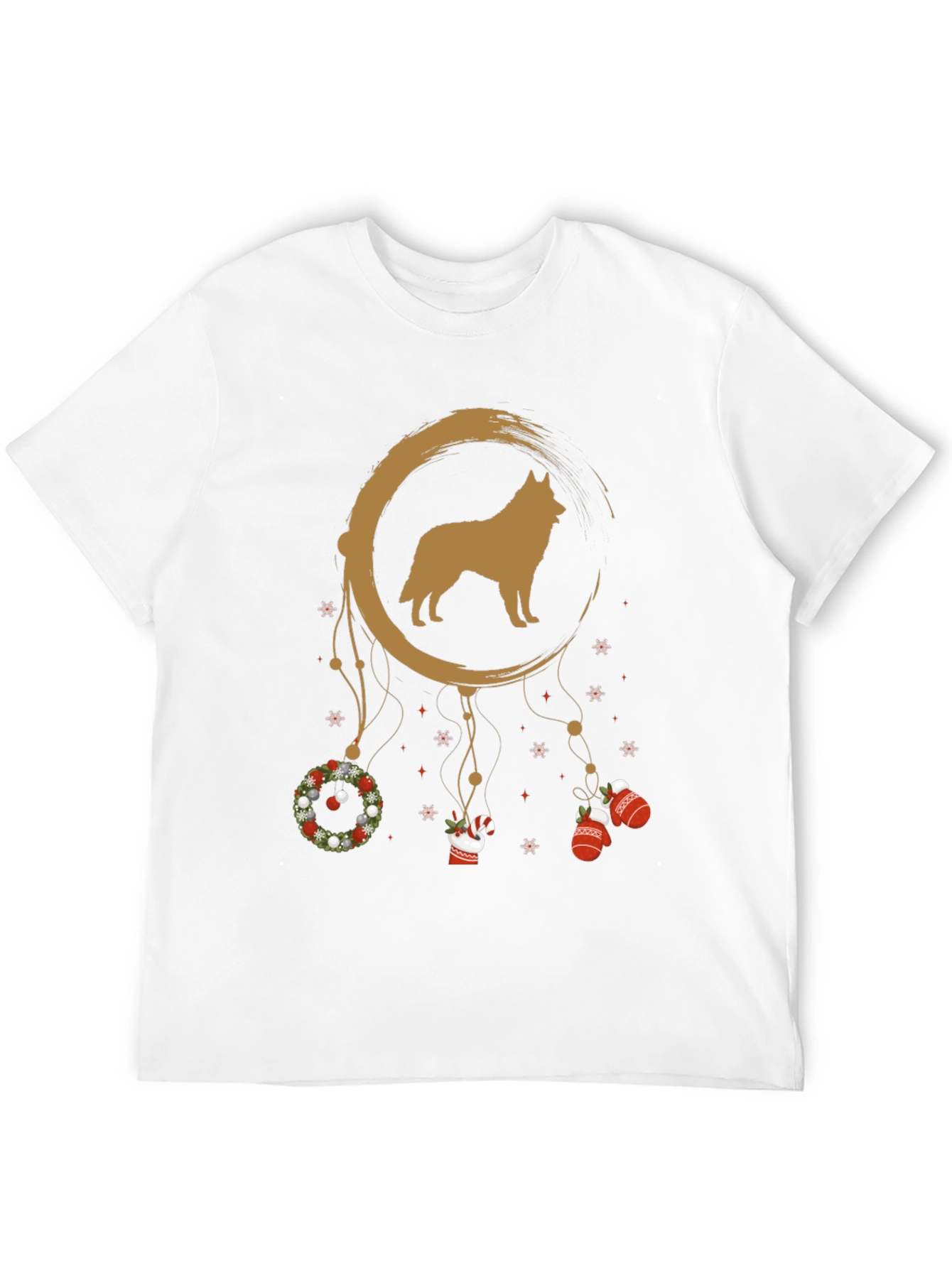 Black Dog Dreamcatcher Christmas T-Shirt view 12