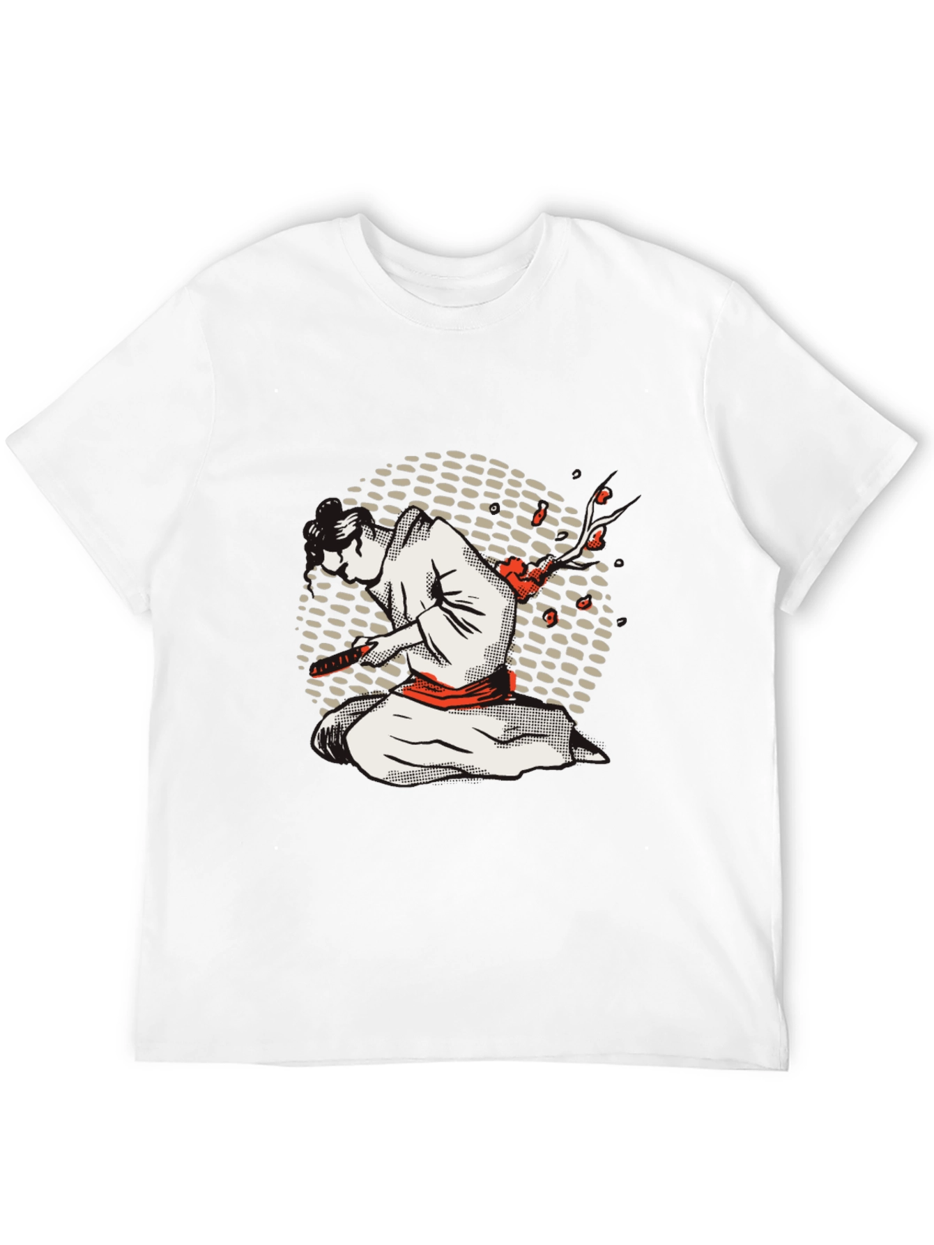 Black Samurai Graphic Tee - Black Cotton Blend Shirt view 12