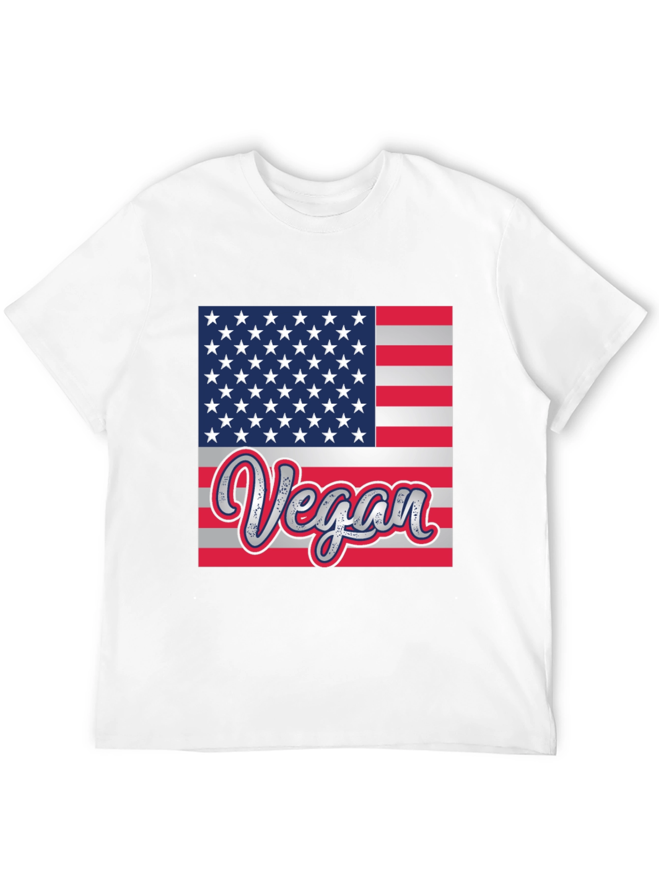 Black Vegan American Flag Graphic T-Shirt view 12