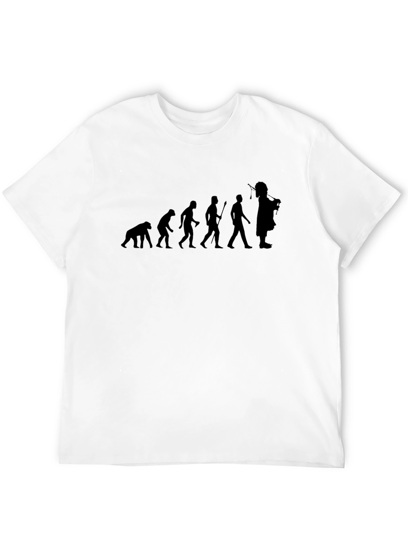 Black Evolution of Man Scottish Bagpiper Black T-Shirt view 12