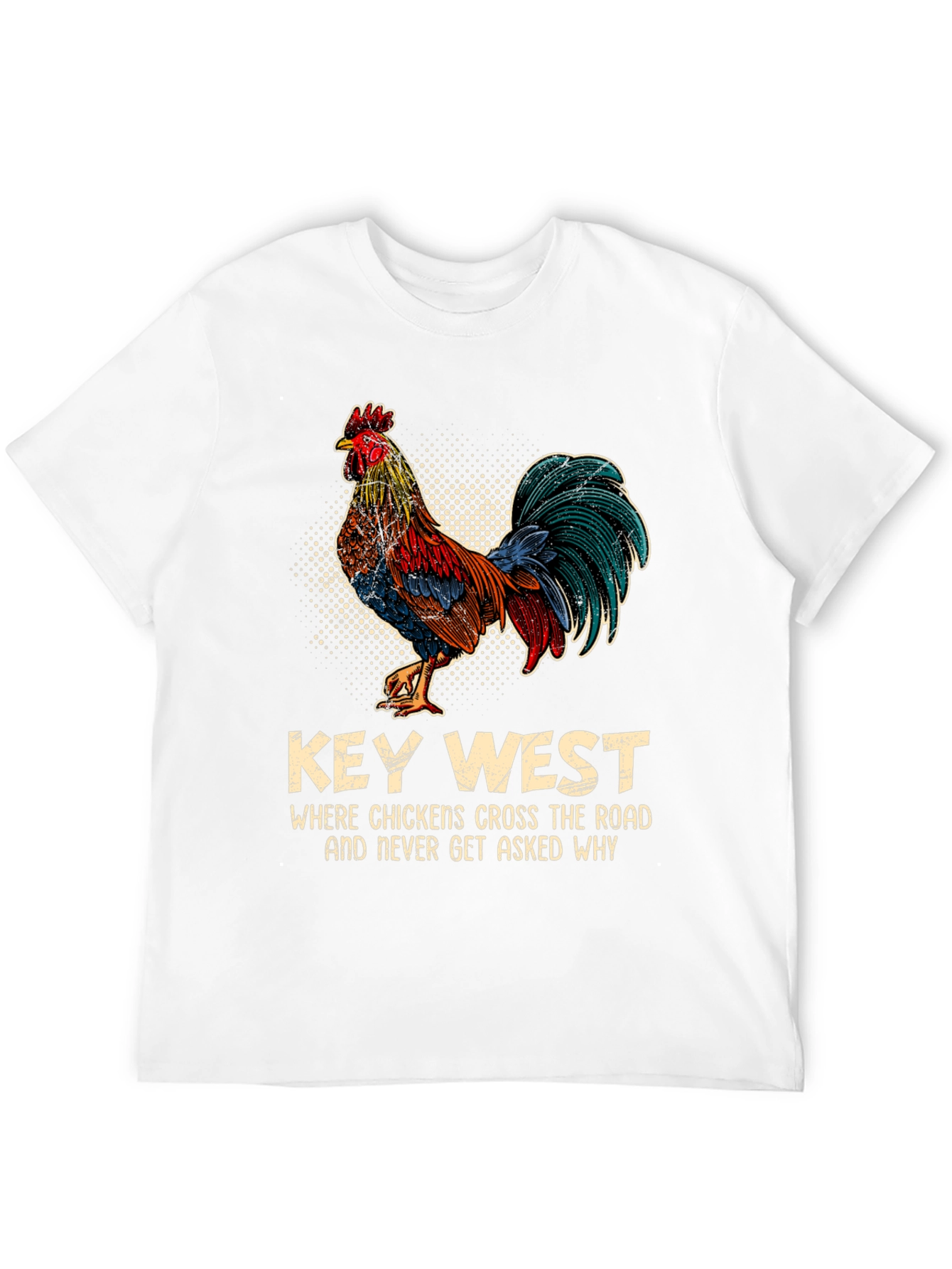 Black Key West Chicken T-Shirt - Funny Graphic Tee view 12