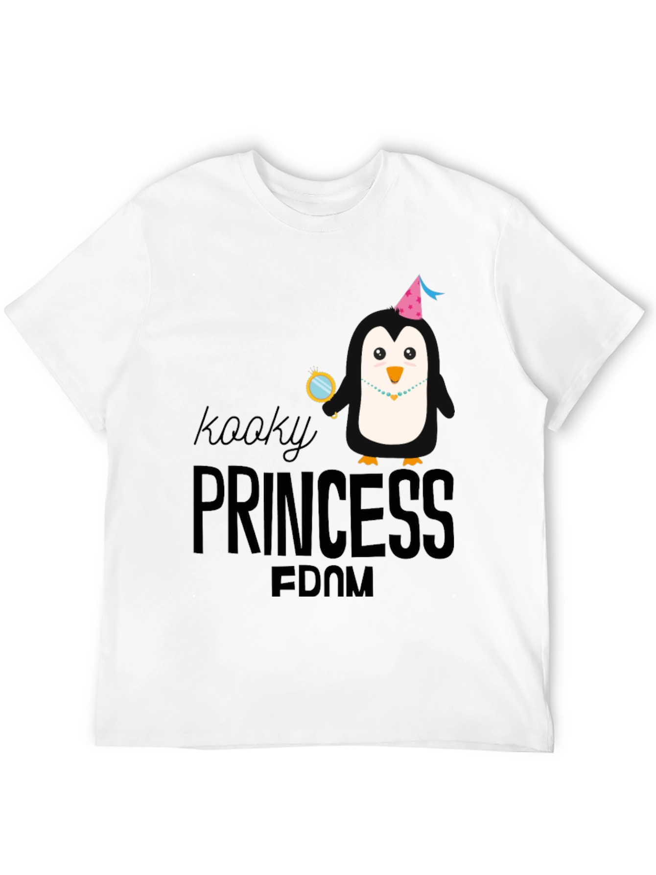 Kooky Princess Penguin Black T-Shirt - 12