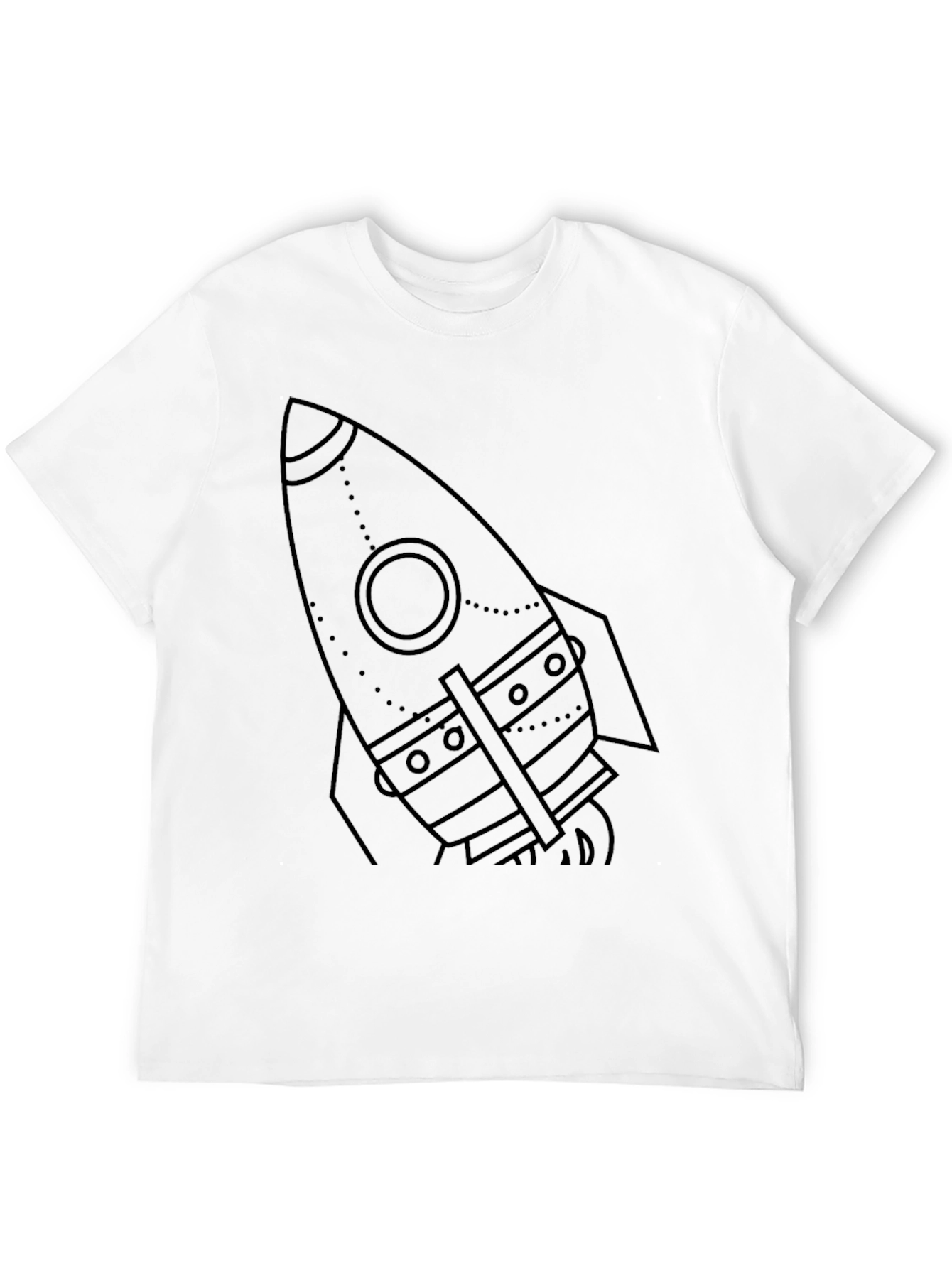 Black Retro Rocket Graphic Tee - Black Cotton Blend view 12