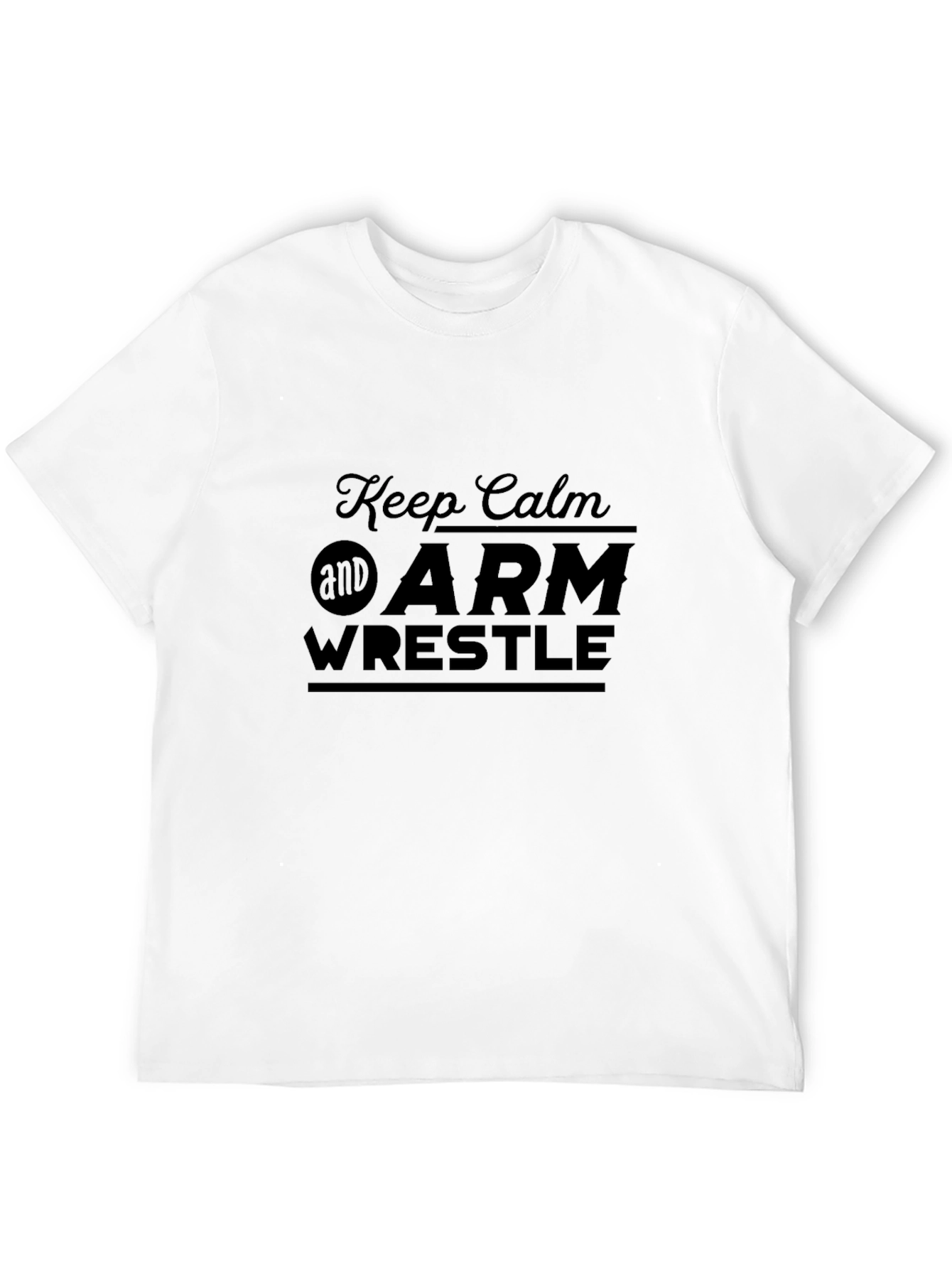 Black Keep Calm and Arm Wrestle Black T-Shirt view 12