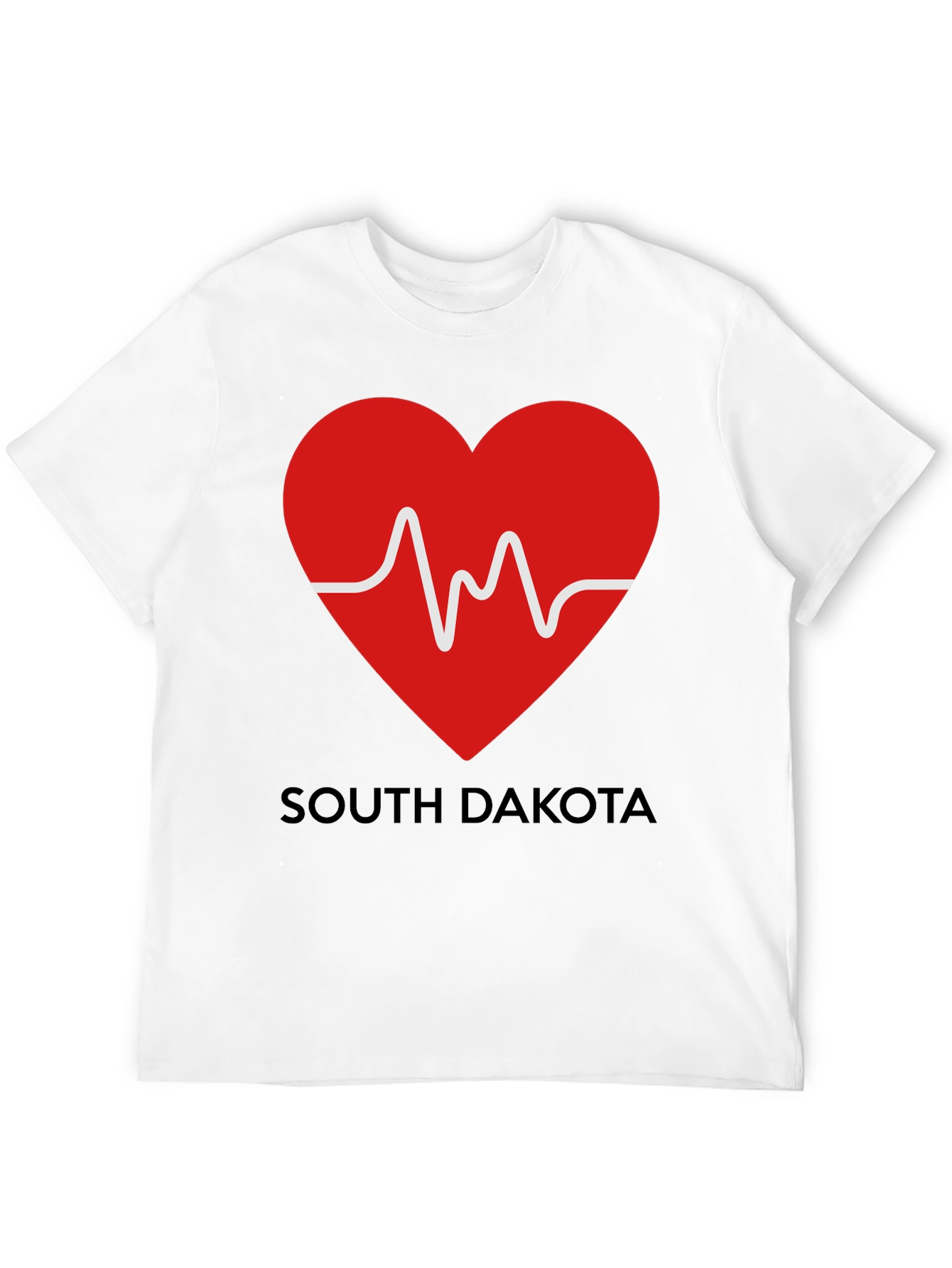 Black South Dakota Heartbeat T-Shirt view 12