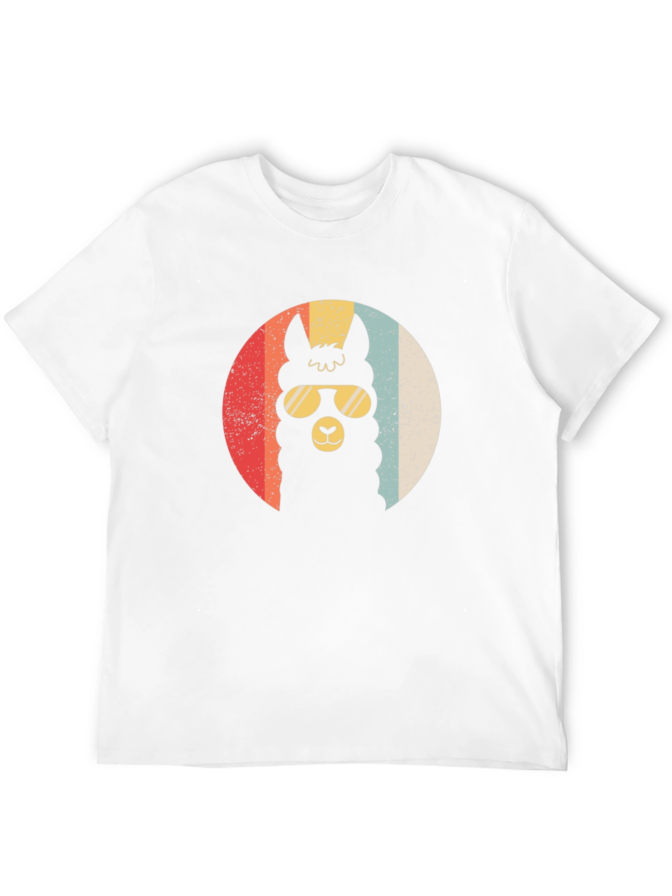 Black Retro Llama T-Shirt - Cool Alpaca in Sunglasses view 12