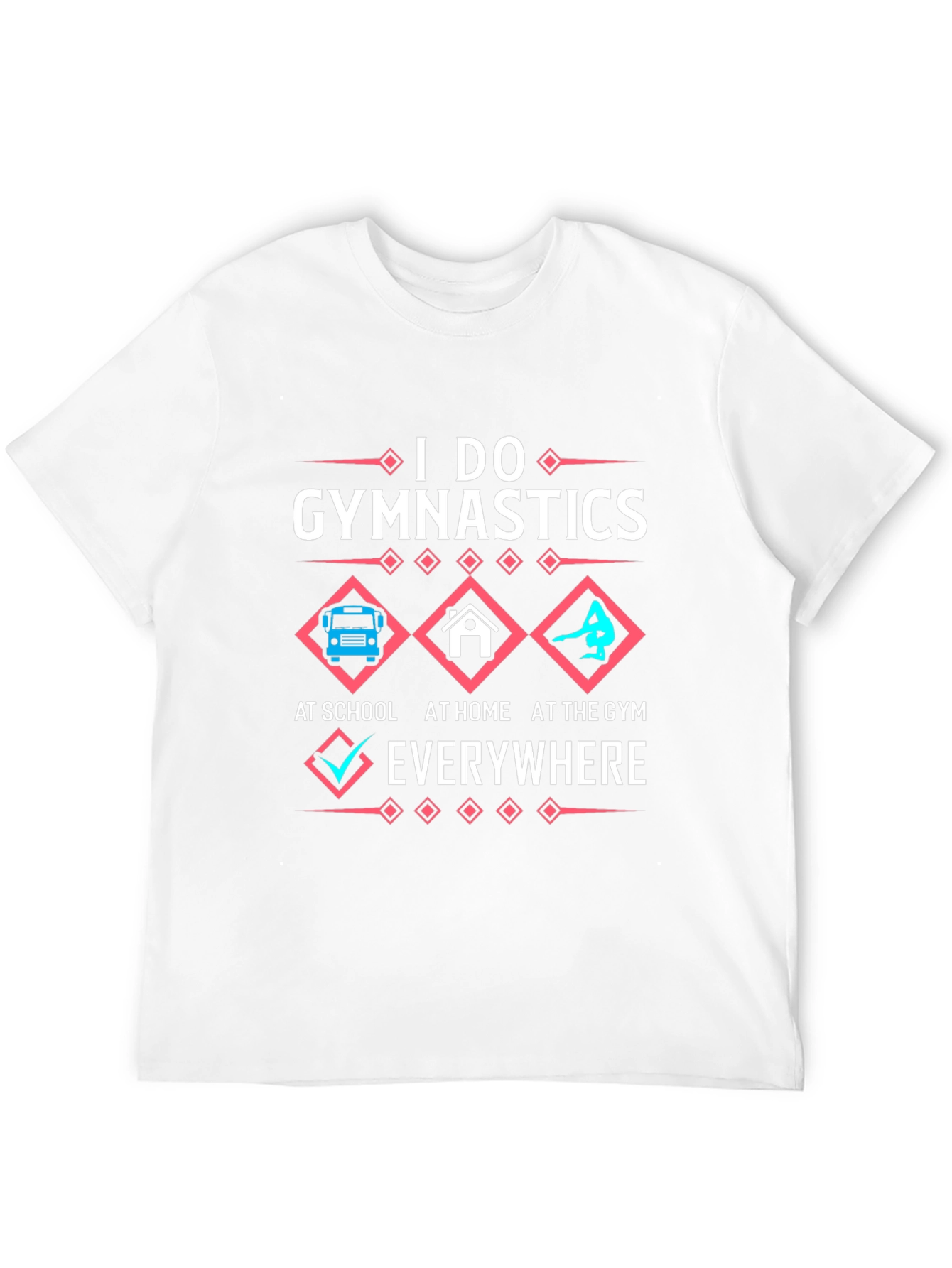 Black I Do Gymnastics Everywhere Black T-Shirt view 12