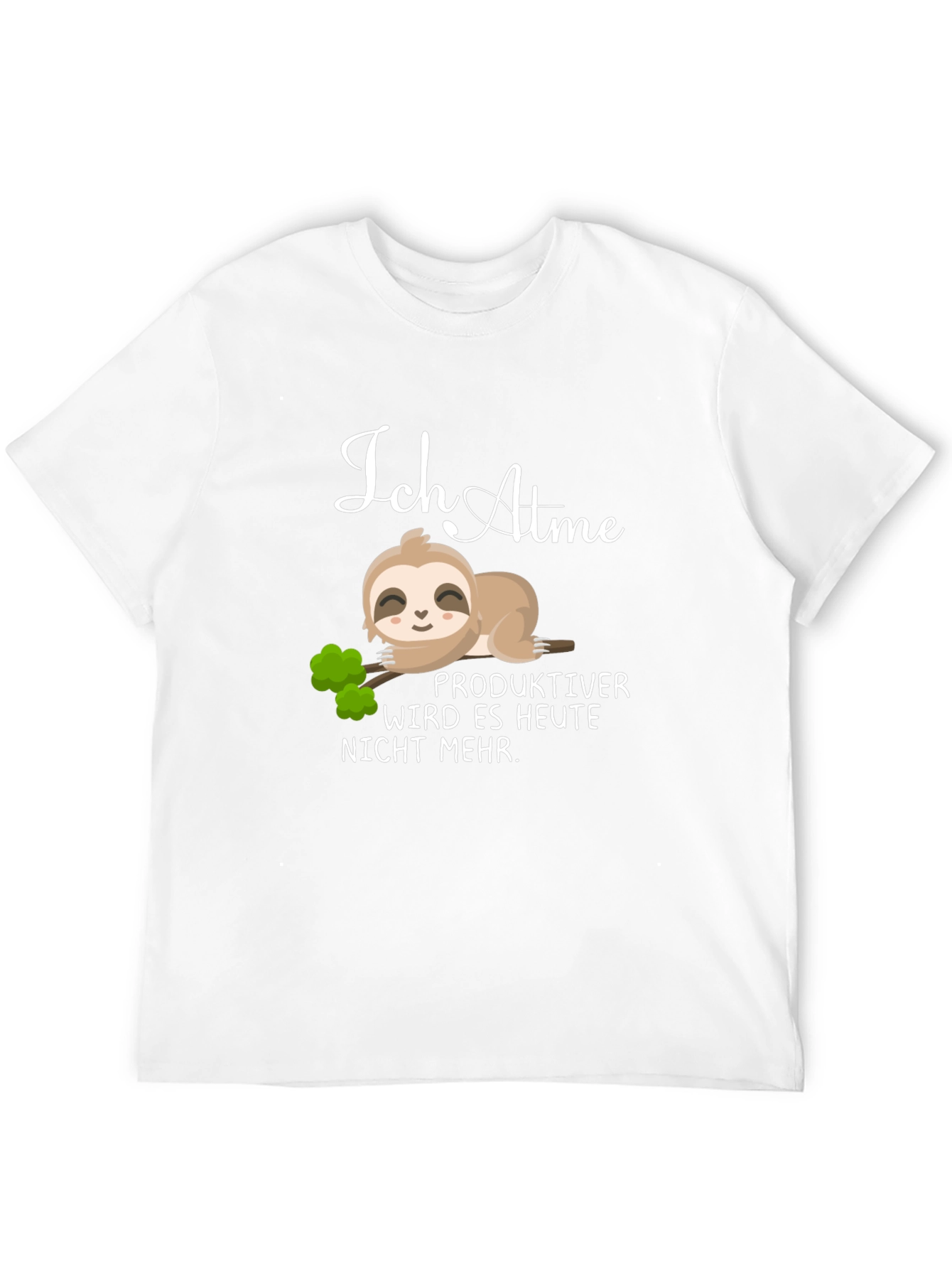 Black Funny Sloth Graphic T-Shirt - Ich Atme Design view 12