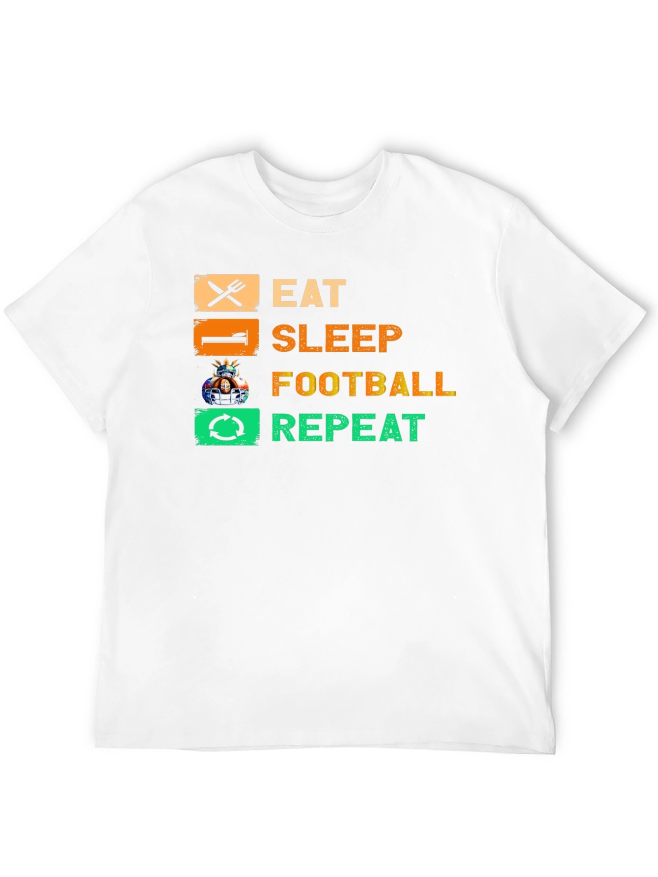 Black Eat Sleep Football Repeat T-Shirt view 12
