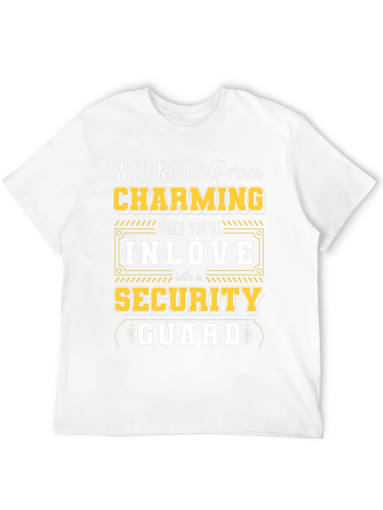 Black Charming Security Guard T-Shirt - Novelty Graphic Tee view 12