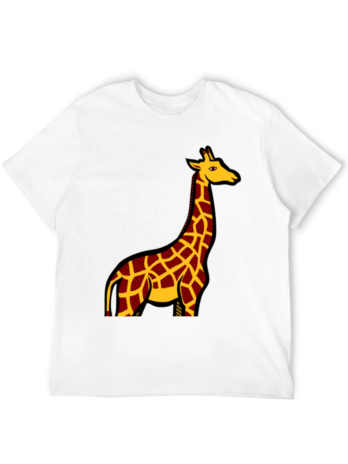 Black Giraffe Print Black T-Shirt view 12