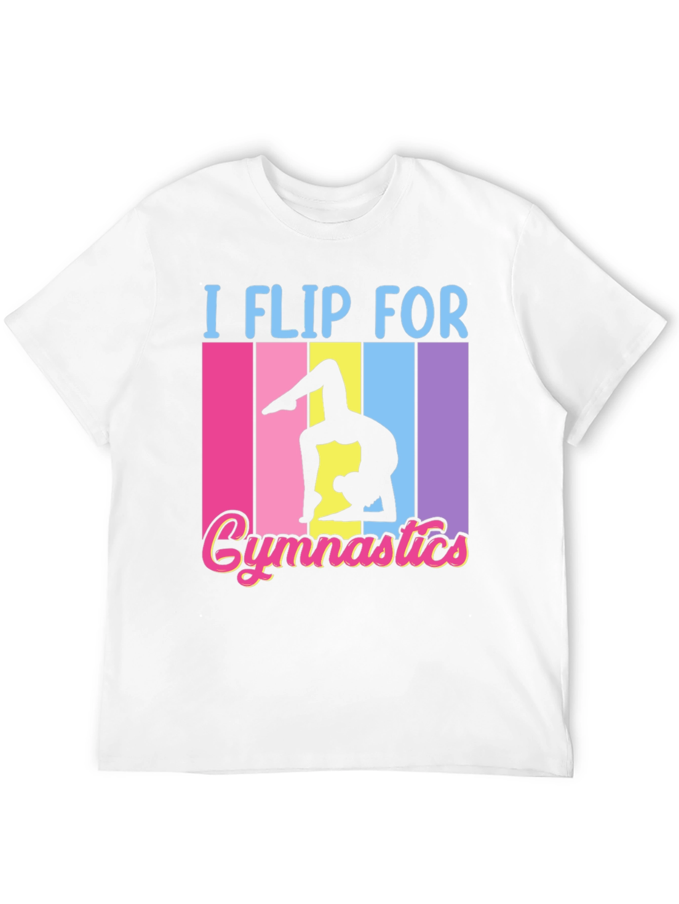 Black I Flip For Gymnastics Black T-Shirt view 12
