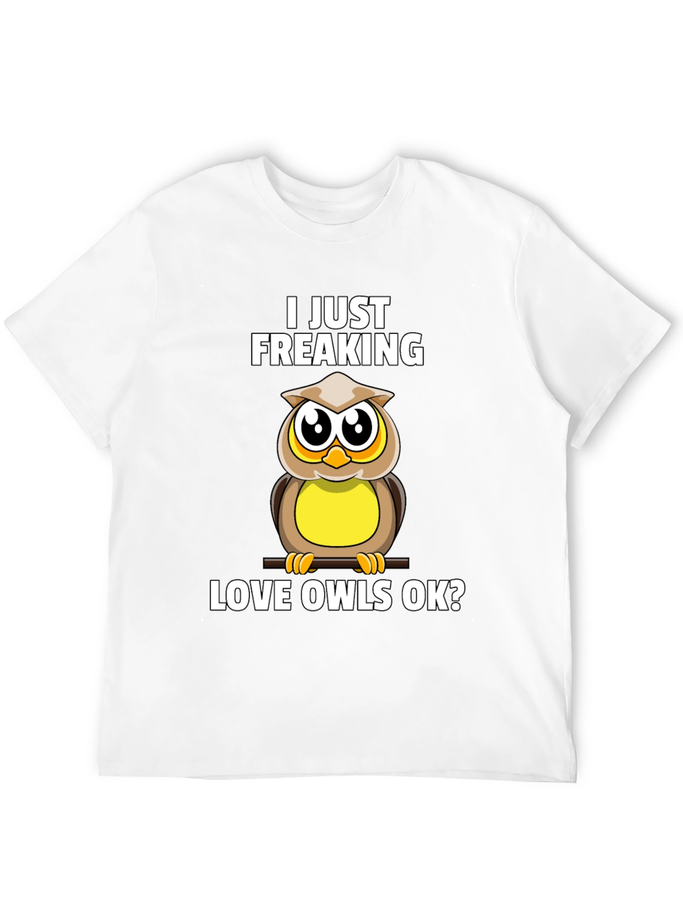 Black I Just Freaking Love Owls Black Graphic T-Shirt view 12