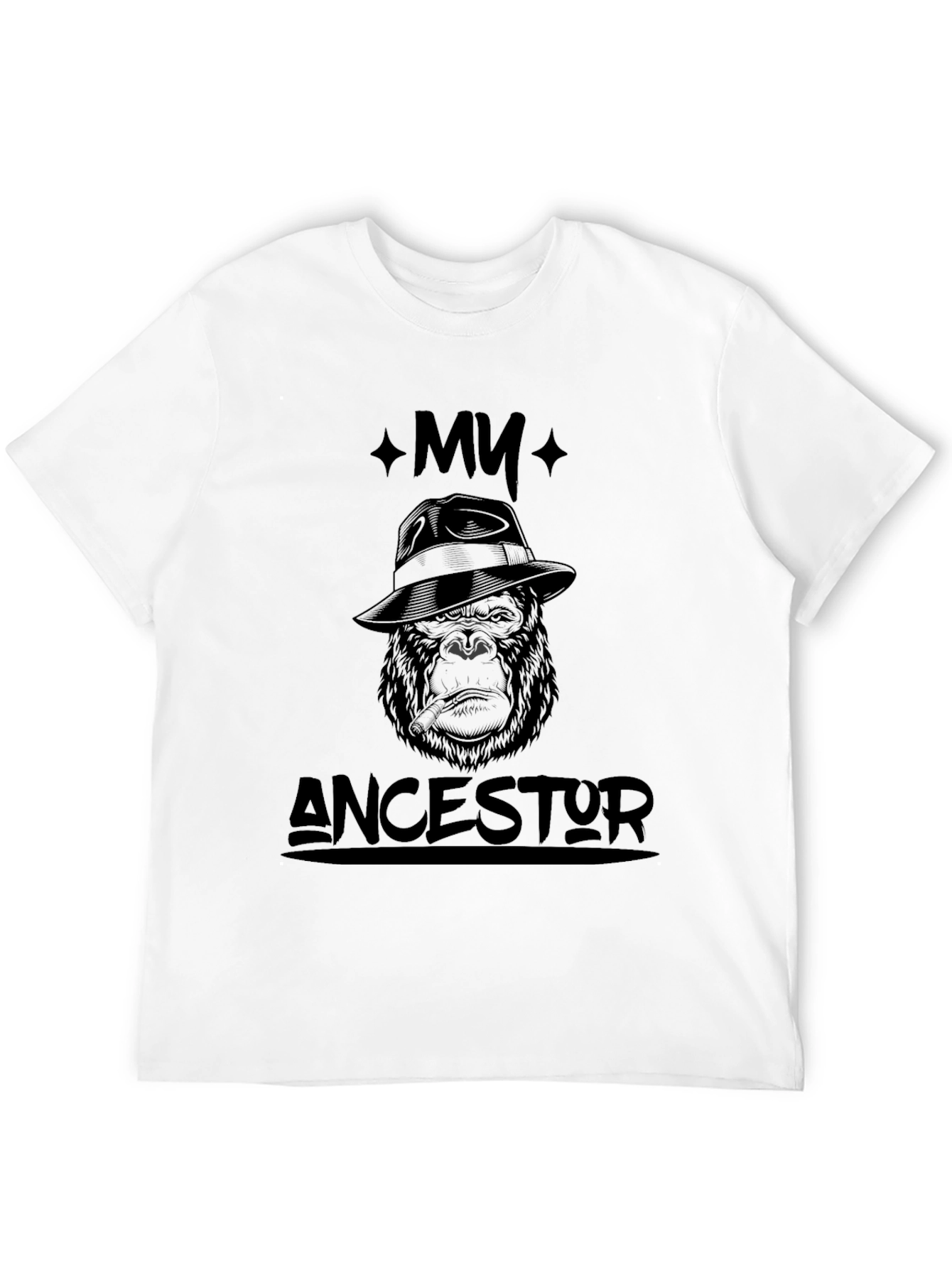 Black My Ancestor Gorilla Graphic Black T-Shirt view 12