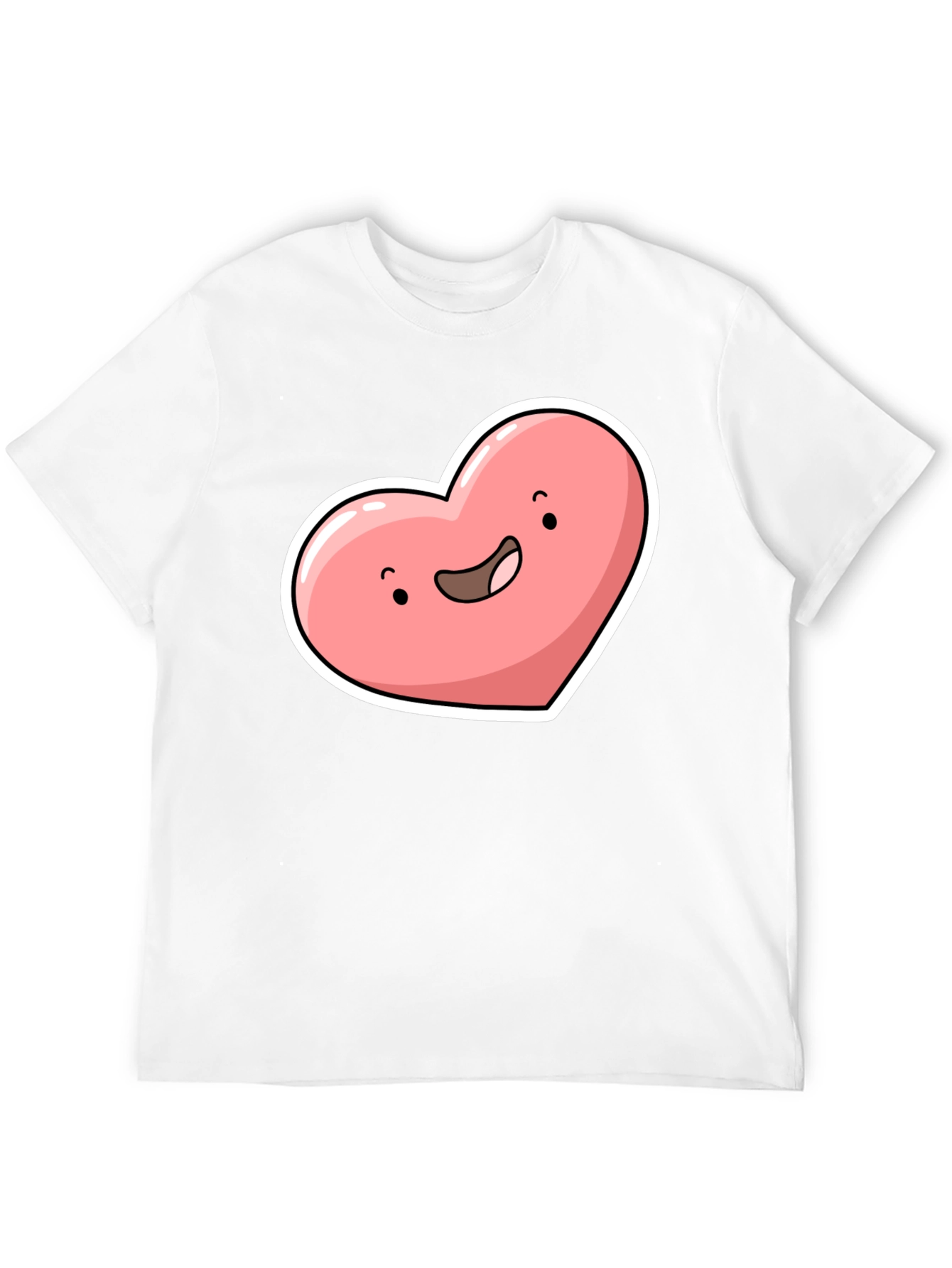Black Cute Heart Character Graphic Tee - Black view 12