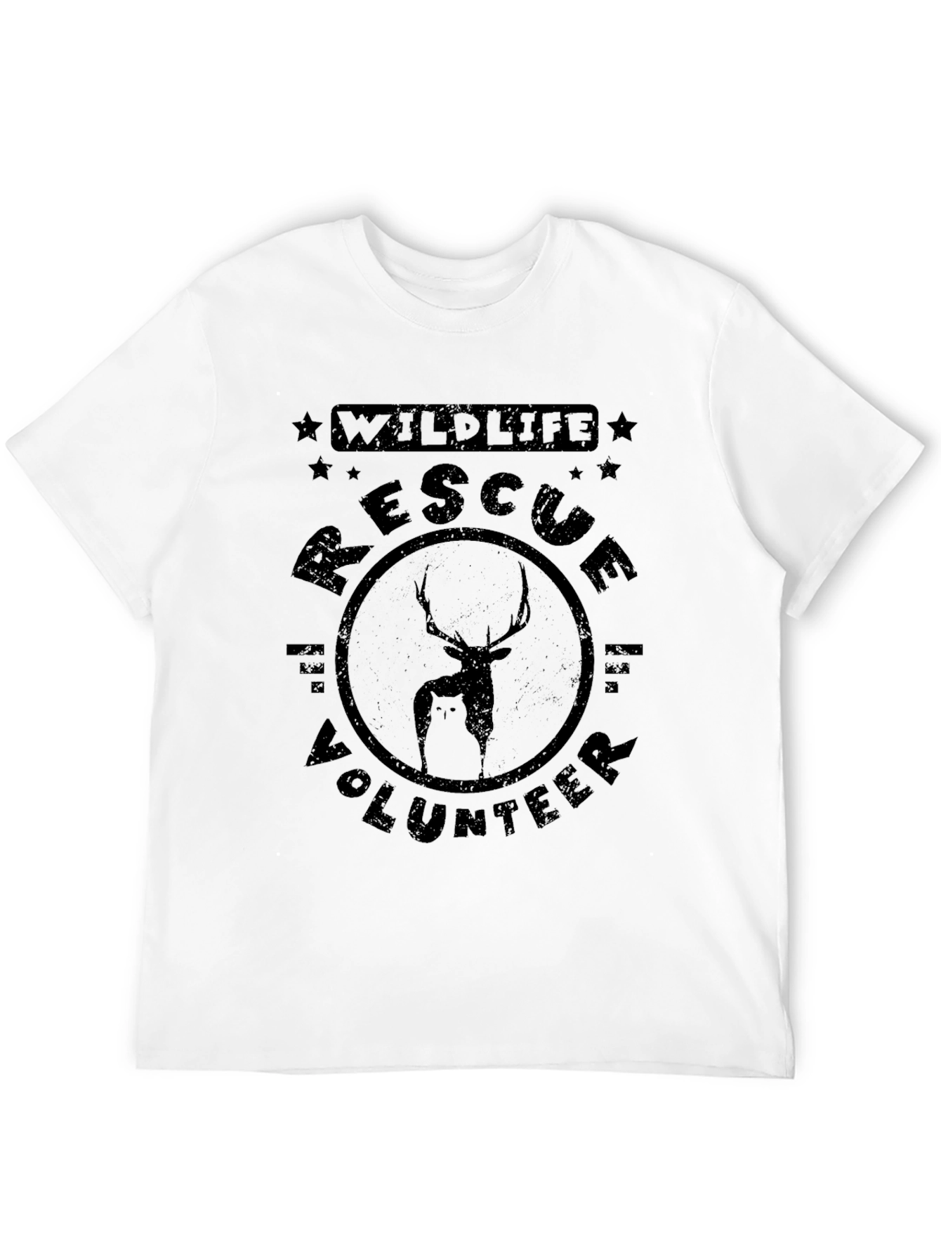 Black Wildlife Rescue Volunteer Graphic Tee view 12