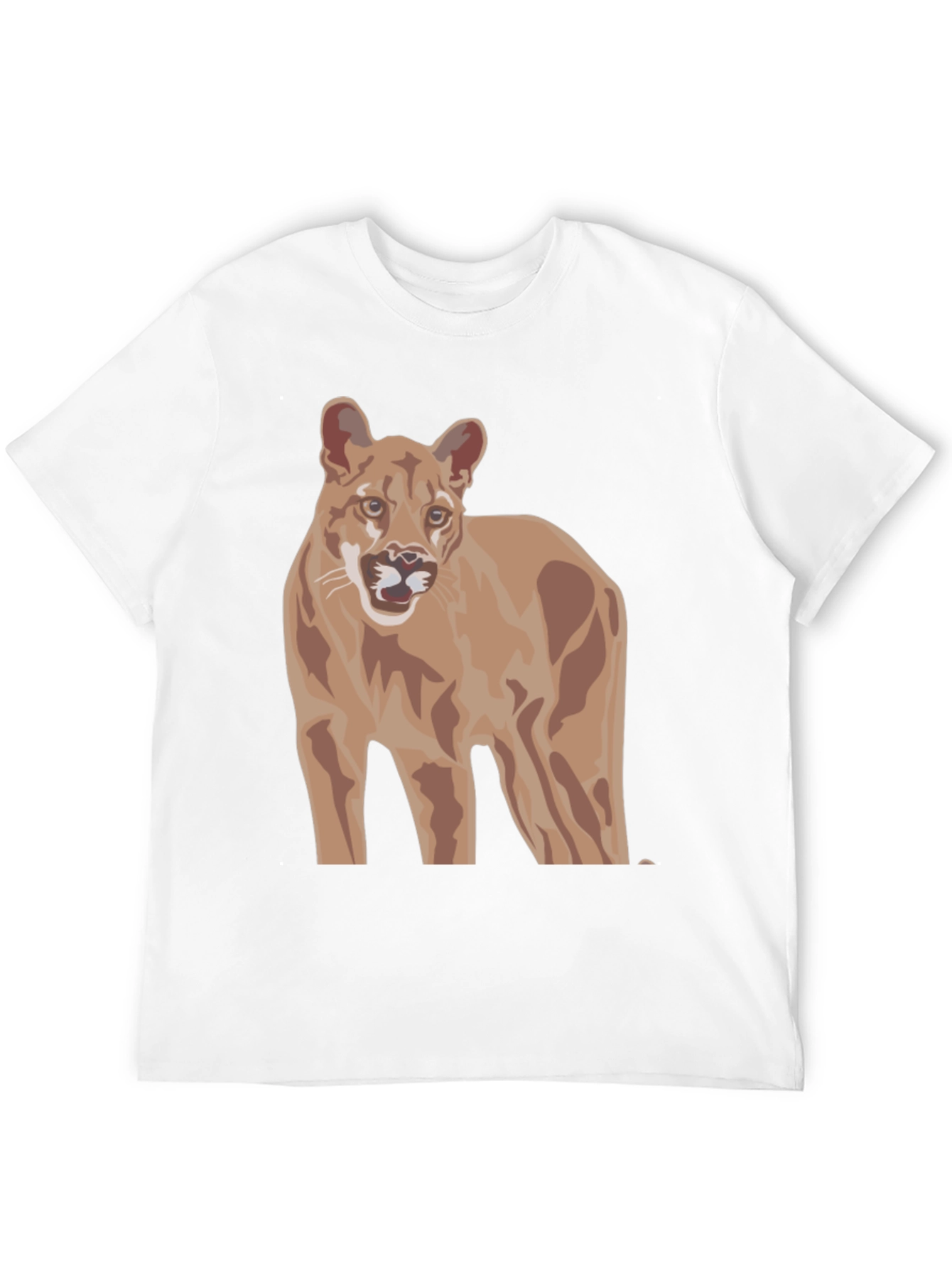 Black Cougar Graphic Tee -  Unisex Black T-Shirt view 12