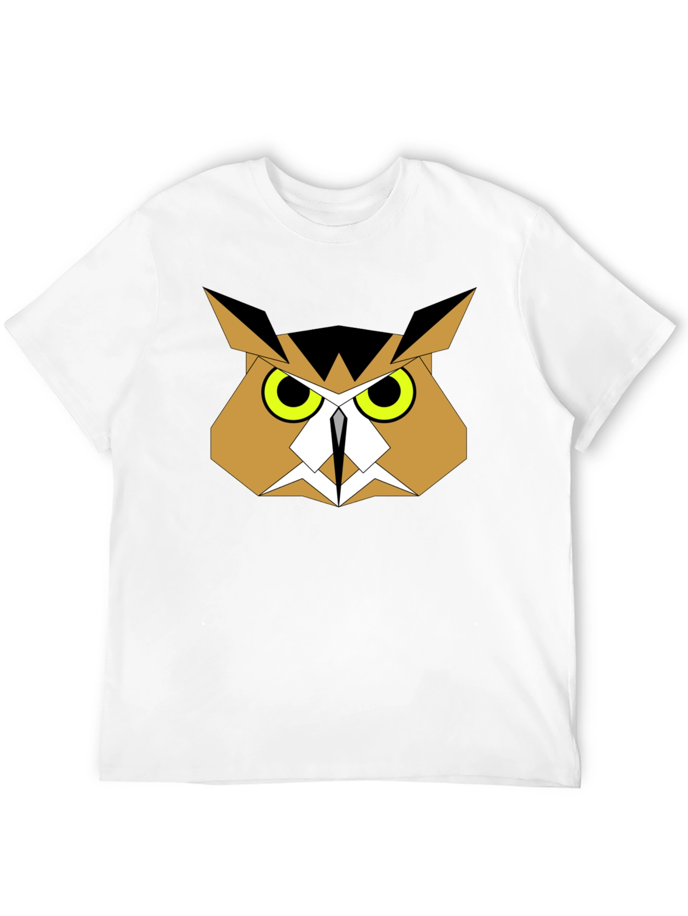 Black Geometric Owl Graphic Tee - Black Cotton view 12