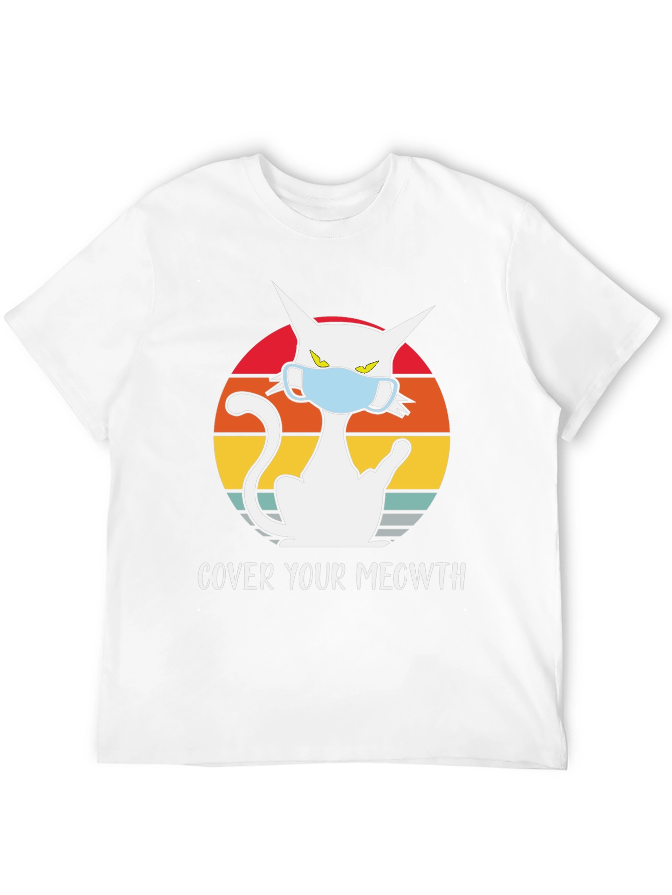 Black Cover Your Meowth T-Shirt - Cat Mask Graphic Tee view 12