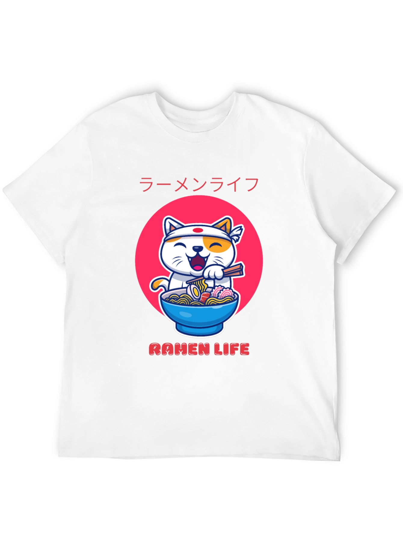 Black Ramen Life Graphic Tee - Cute Cat & Noodles view 12