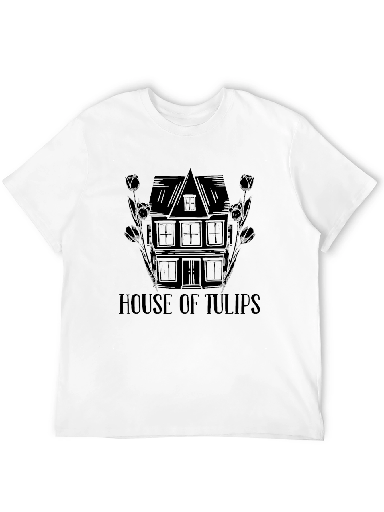 Black House of Tulips Graphic Tee - Black view 12
