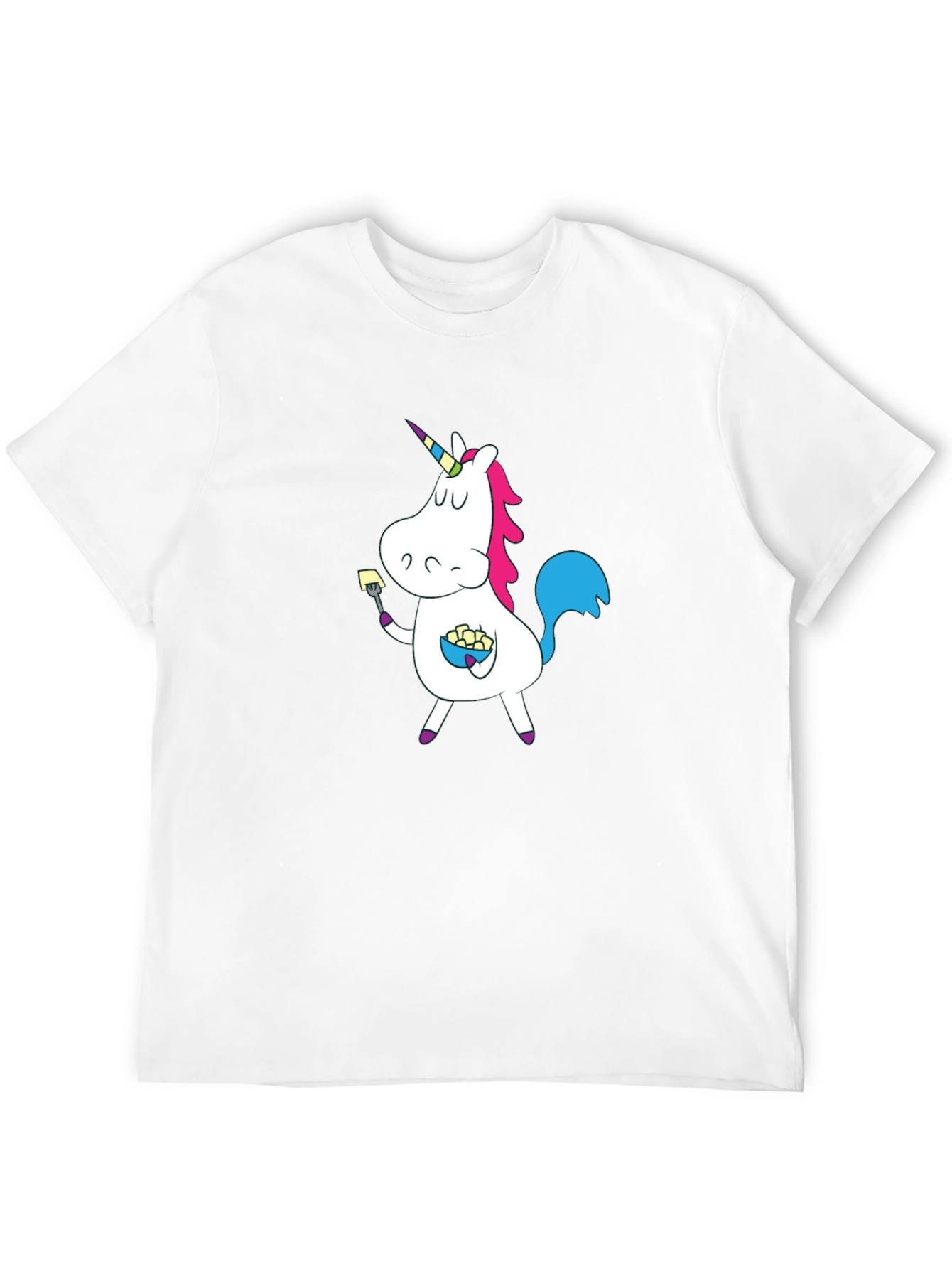Black Unicorn Eating T-Shirt - Fun Cartoon Graphic Tee view 12