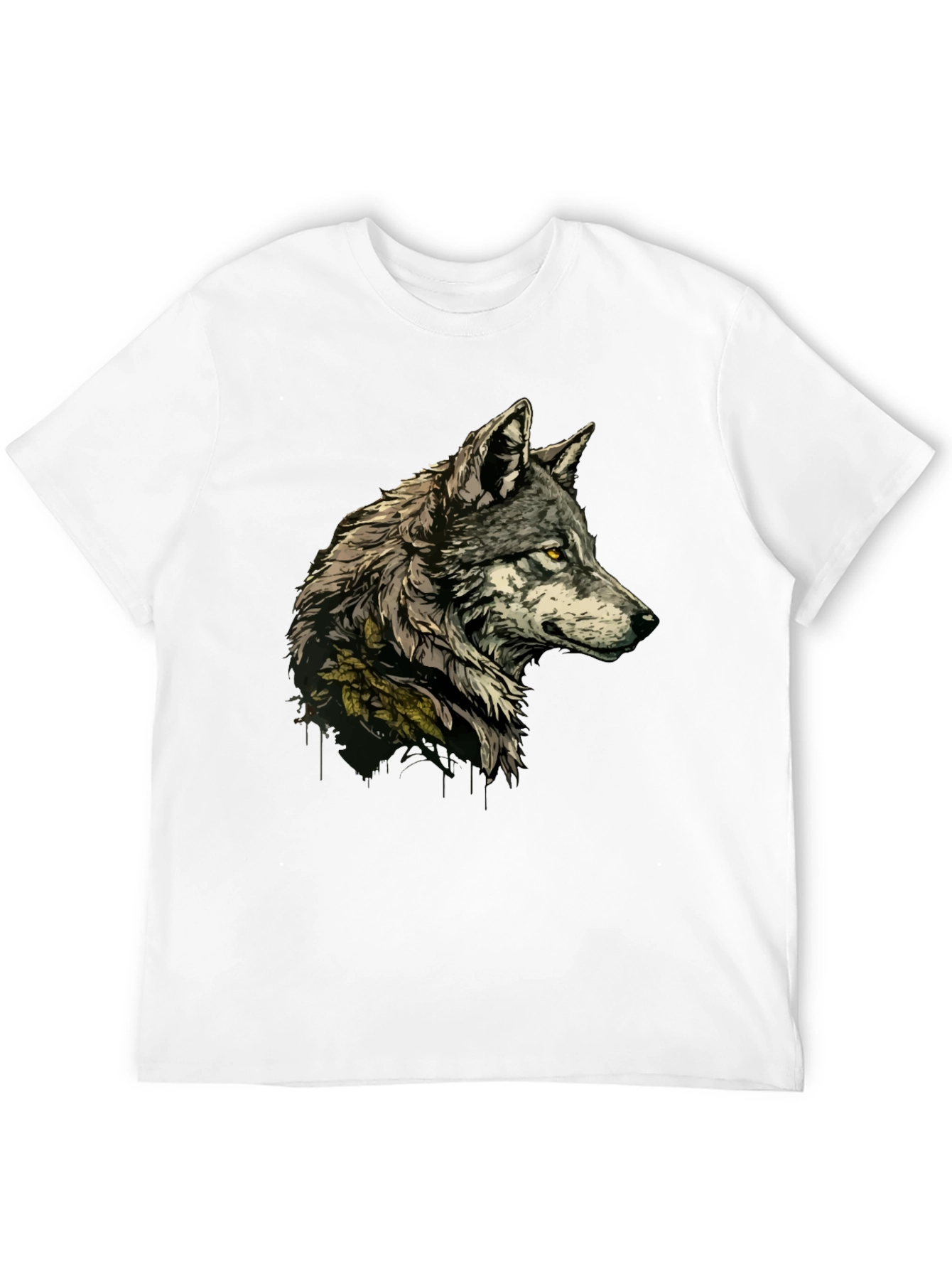 Black Wolf Graphic Print Black T-Shirt view 12