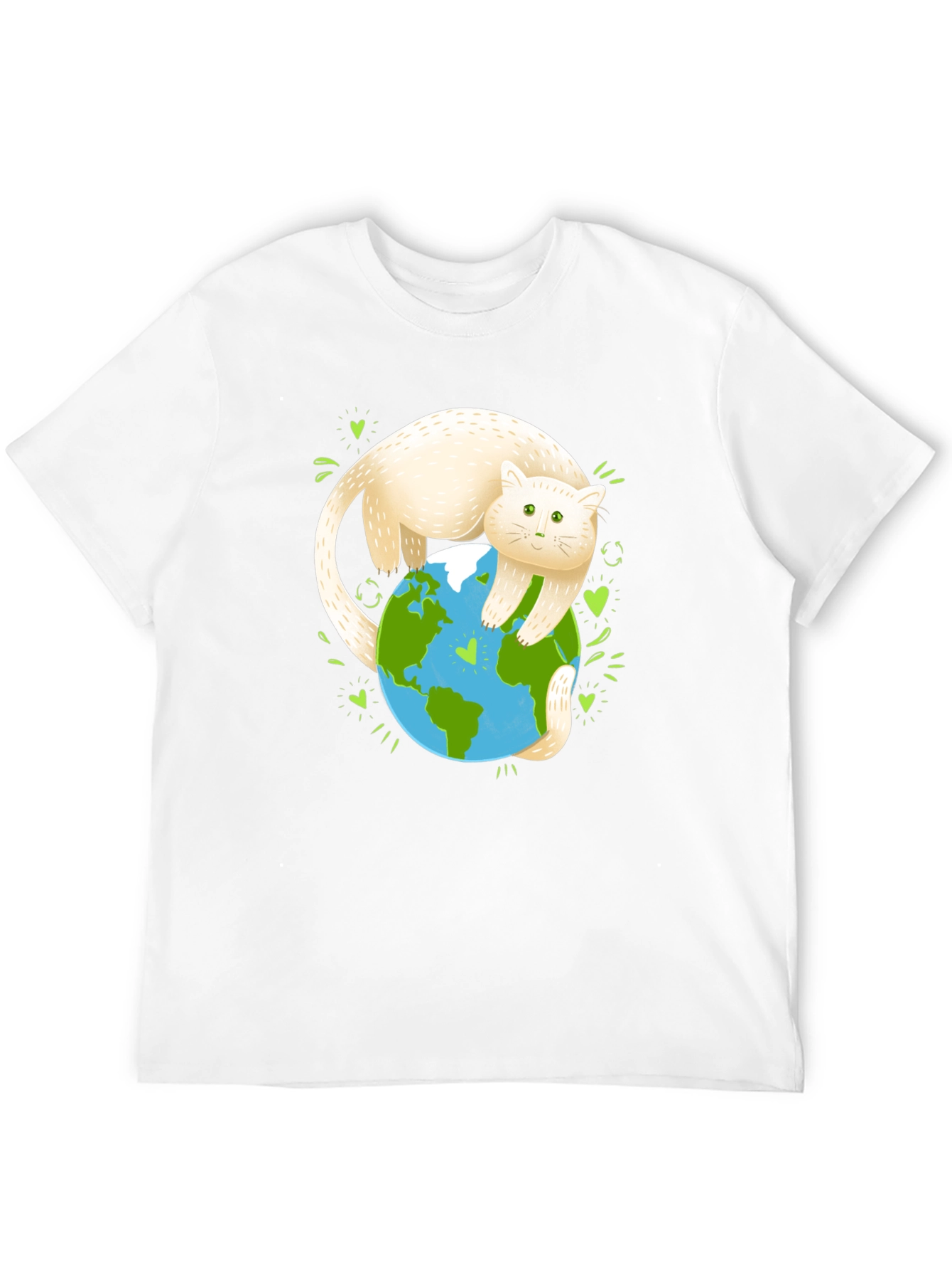 Black Cat Hugging Earth Graphic Tee view 12