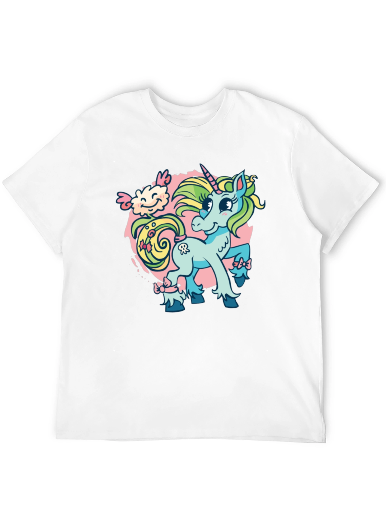Black Unicorn Cartoon Graphic T-Shirt view 12