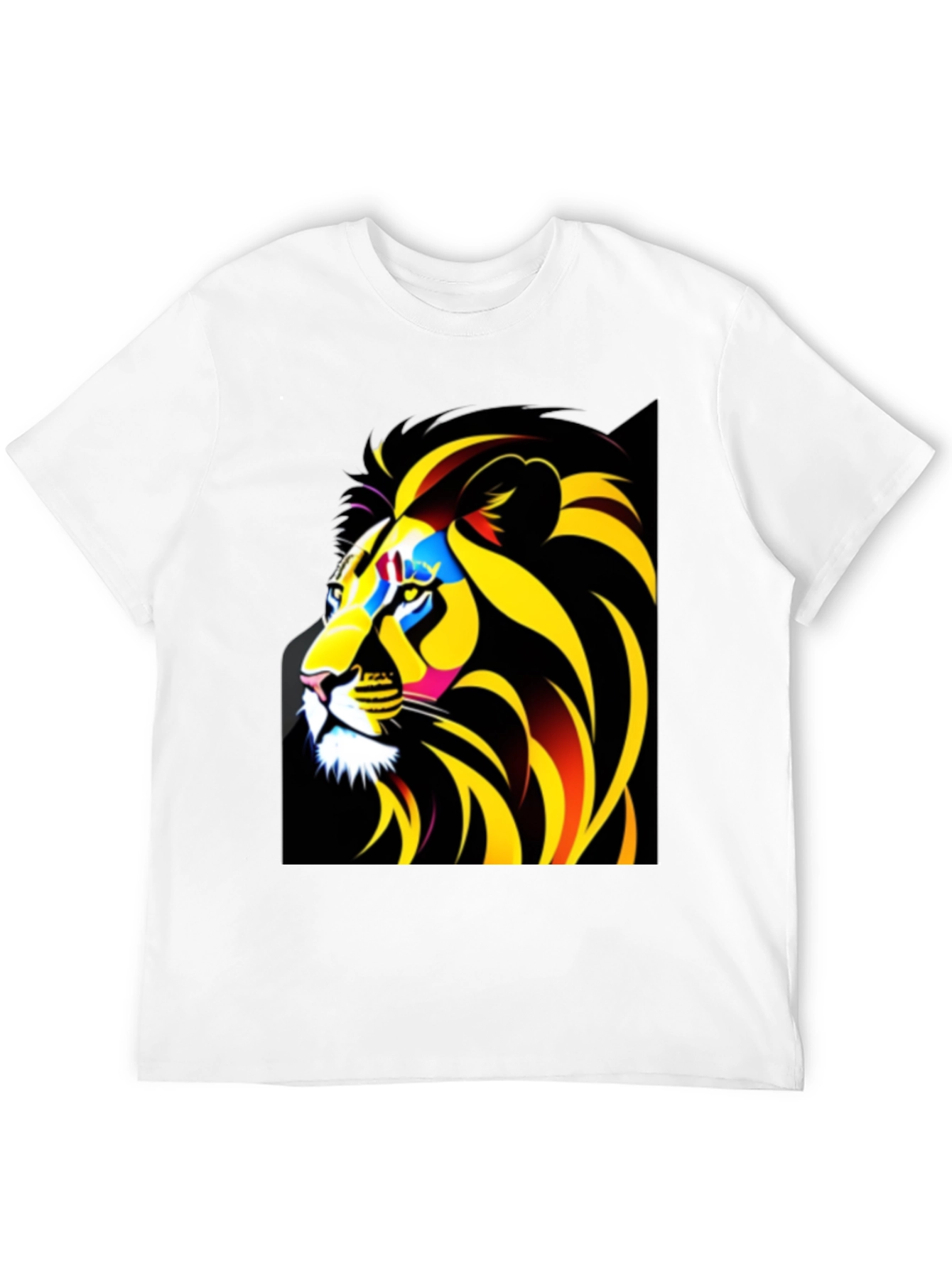 Black Bold Lion Graphic Tee - Black Cotton T-Shirt view 12