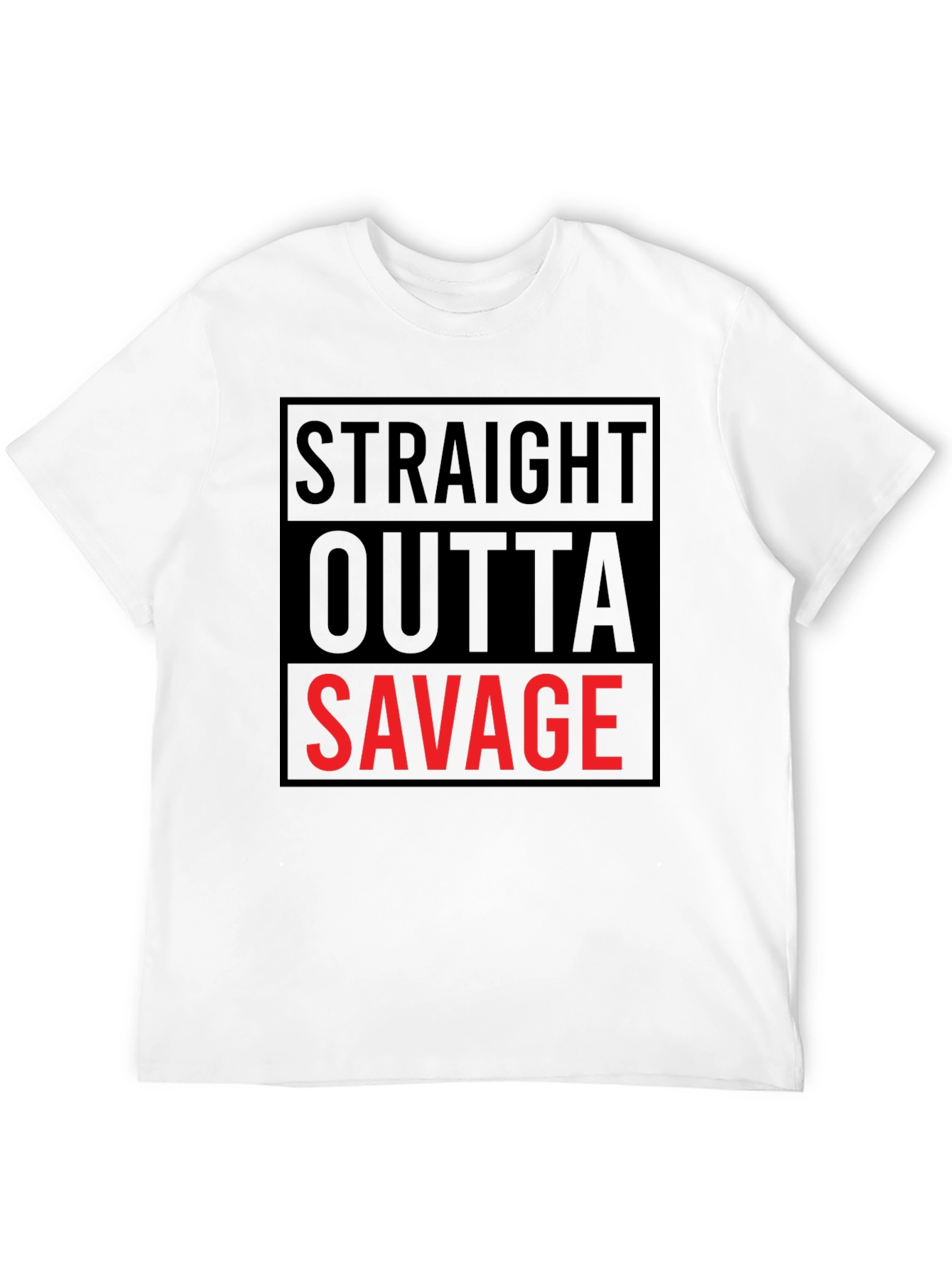 Black Straight Outta Savage Graphic Tee - Bold Statement Shirt view 12