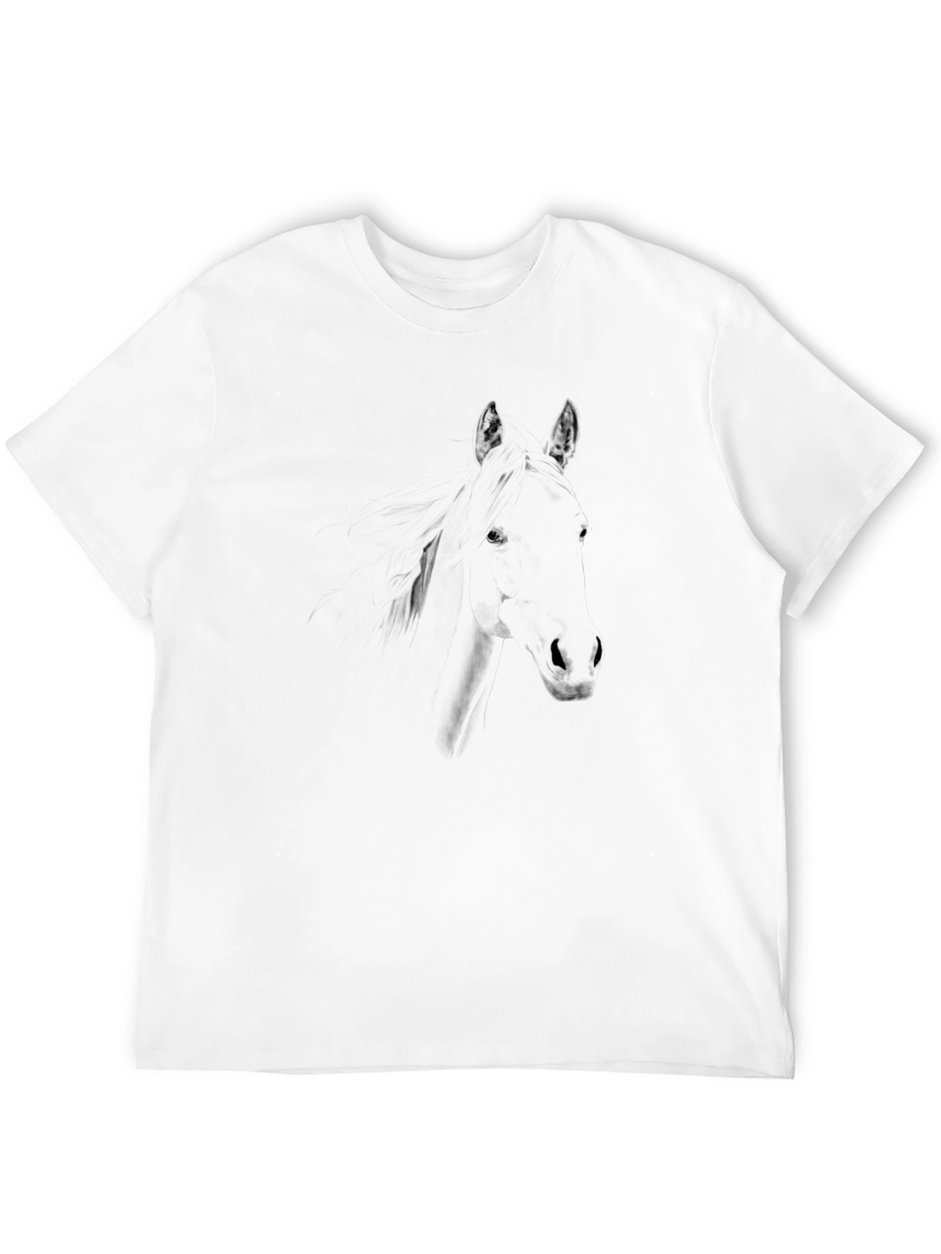 Black Horse Graphic Black T-Shirt - Men's Casual Tee view 12