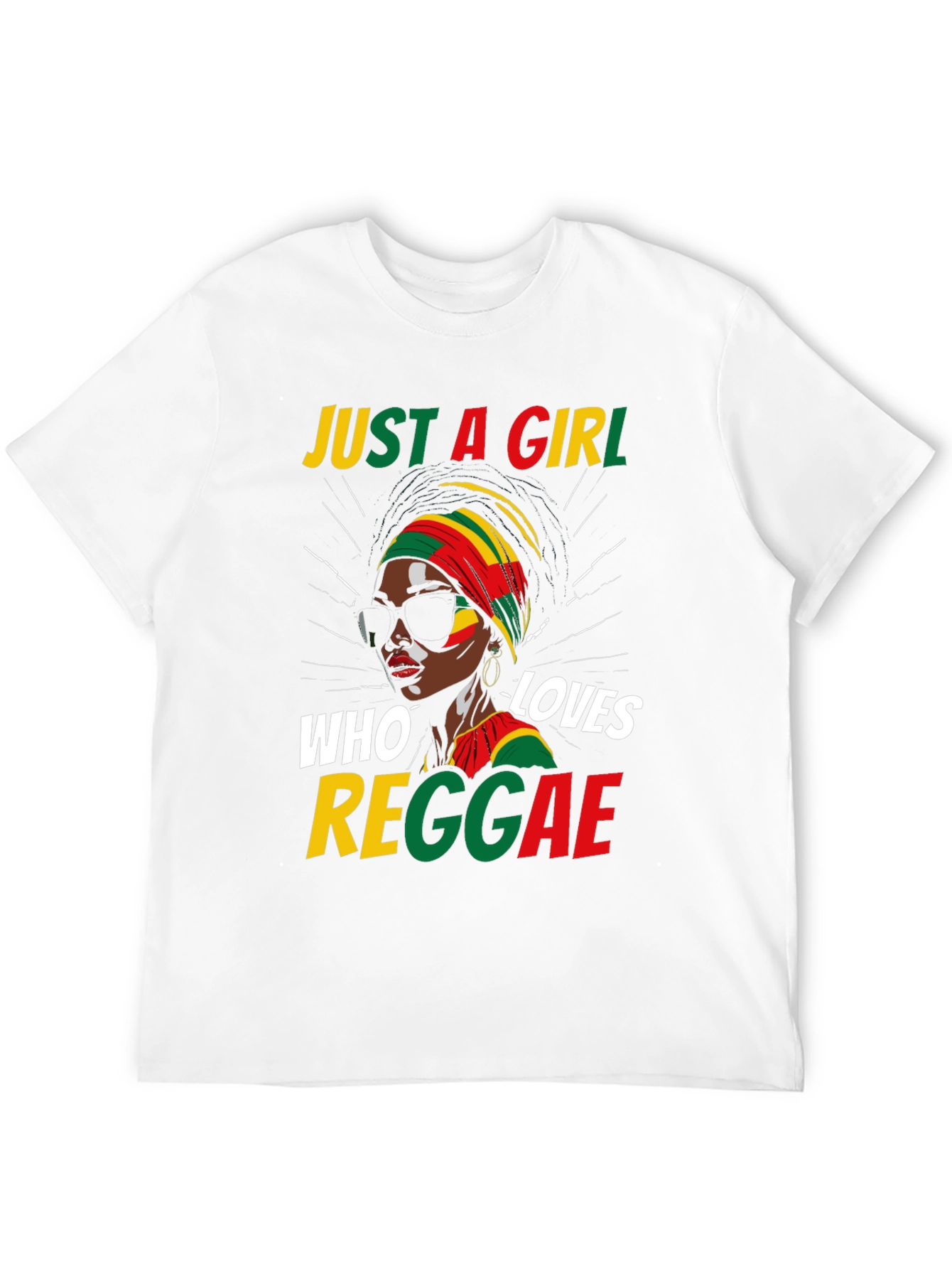 Black Just a Girl Who Loves Reggae Black T-Shirt view 12