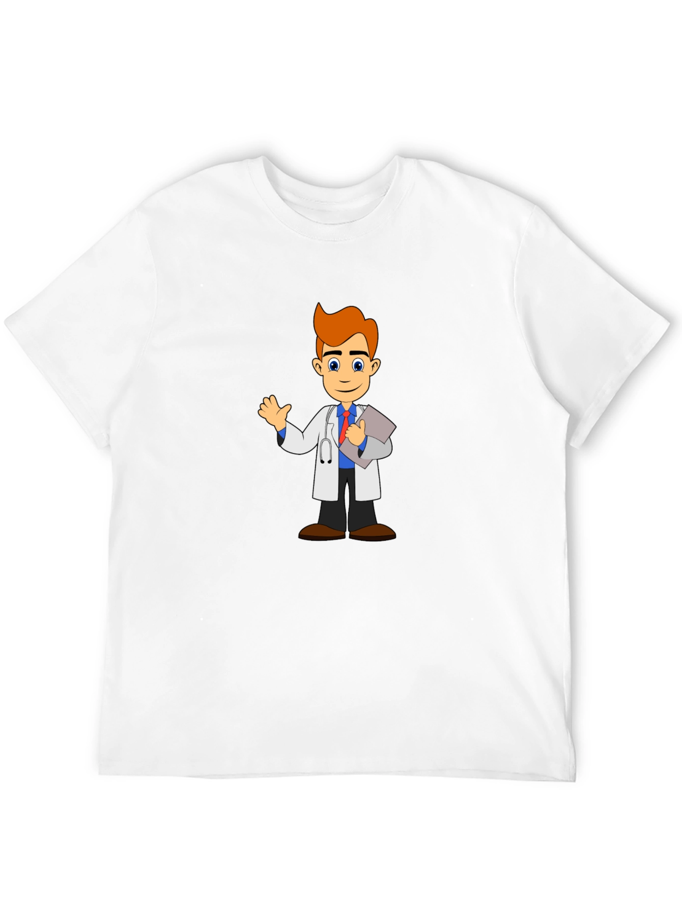 Black Cartoon Doctor T-Shirt - Black Cotton Blend view 12