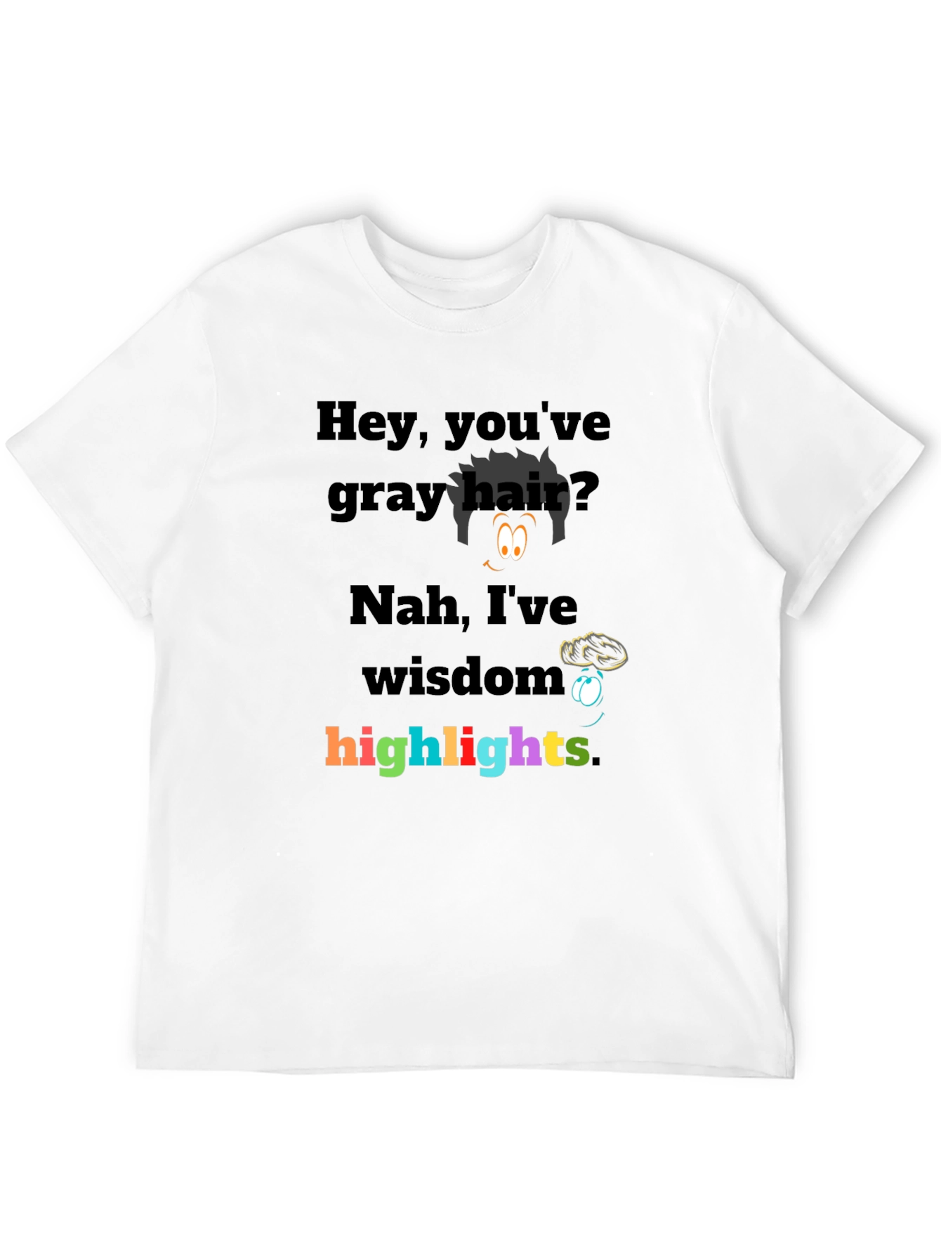 Black Humorous Wisdom Highlights Graphic Tee - Novelty T-Shirt view 12