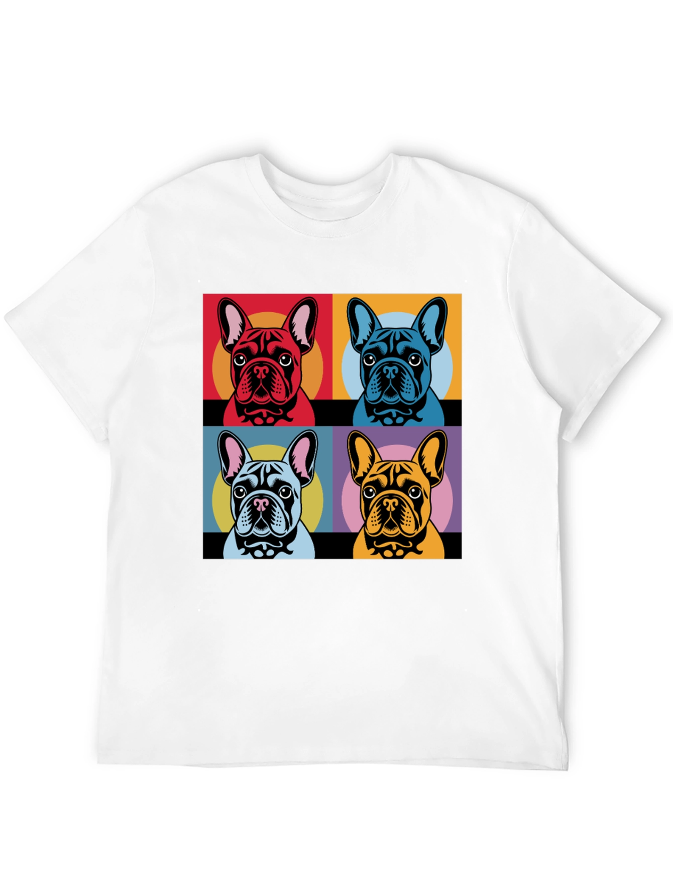Black Pop Art French Bulldog T-Shirt view 12